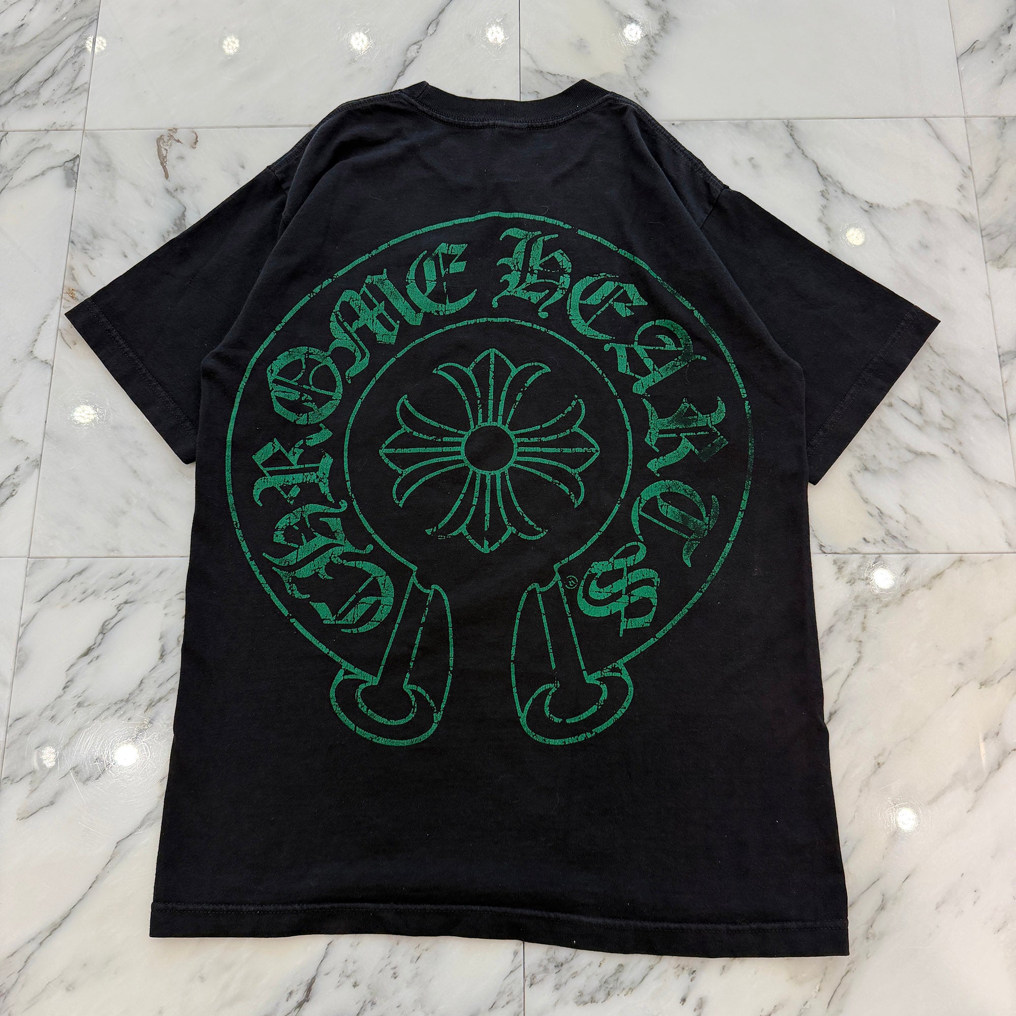 CHROME HEARTS CH Plus Scroll Green Horseshoe Tee Size M クロムハーツ CHプラス スクロール グリーン ホースシュー Tシャツ サイズM