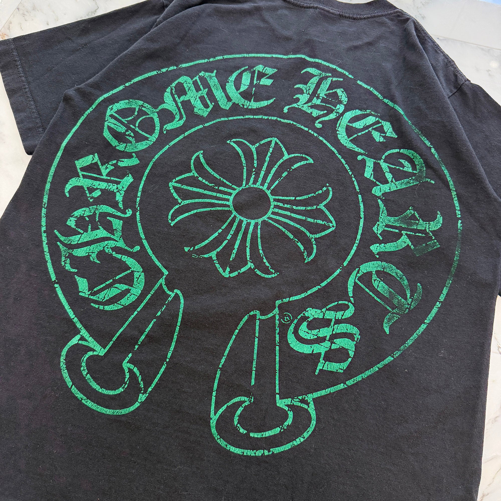 CHROME HEARTS CH Plus Scroll Green Horseshoe Tee Size M クロムハーツ CHプラス スクロール グリーン ホースシュー Tシャツ サイズM