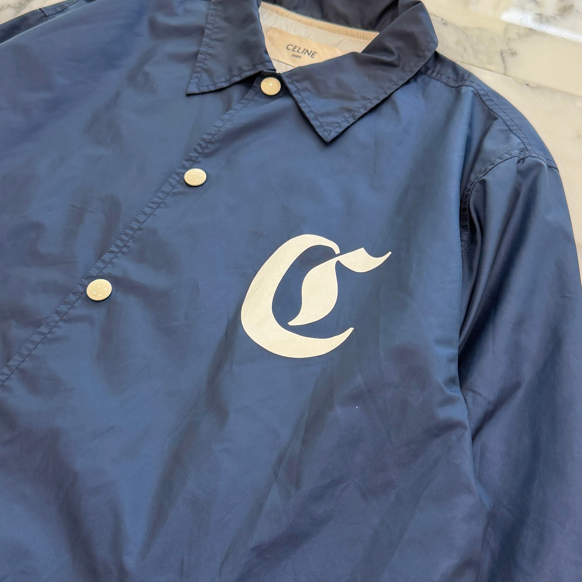 CELINE 2022SS Initial Logo Print Coach Jacket 2W864495M Size 44 セリーヌ イニシャルロゴプリン コーチジャケット サイズ44
