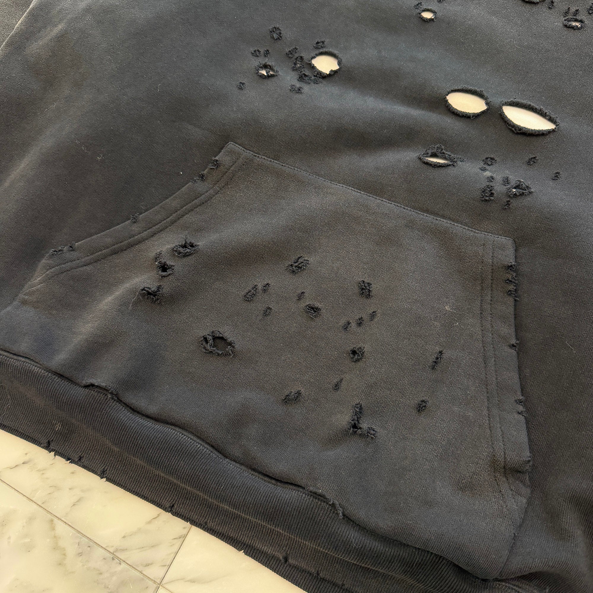 BALENCIAGA 2021SS Caps Destroyed Pullover Hoodie 659403 TKVB6 Size XXS バレンシアガ キャップス デストロイド プルオーバーフーディー サイズXXS