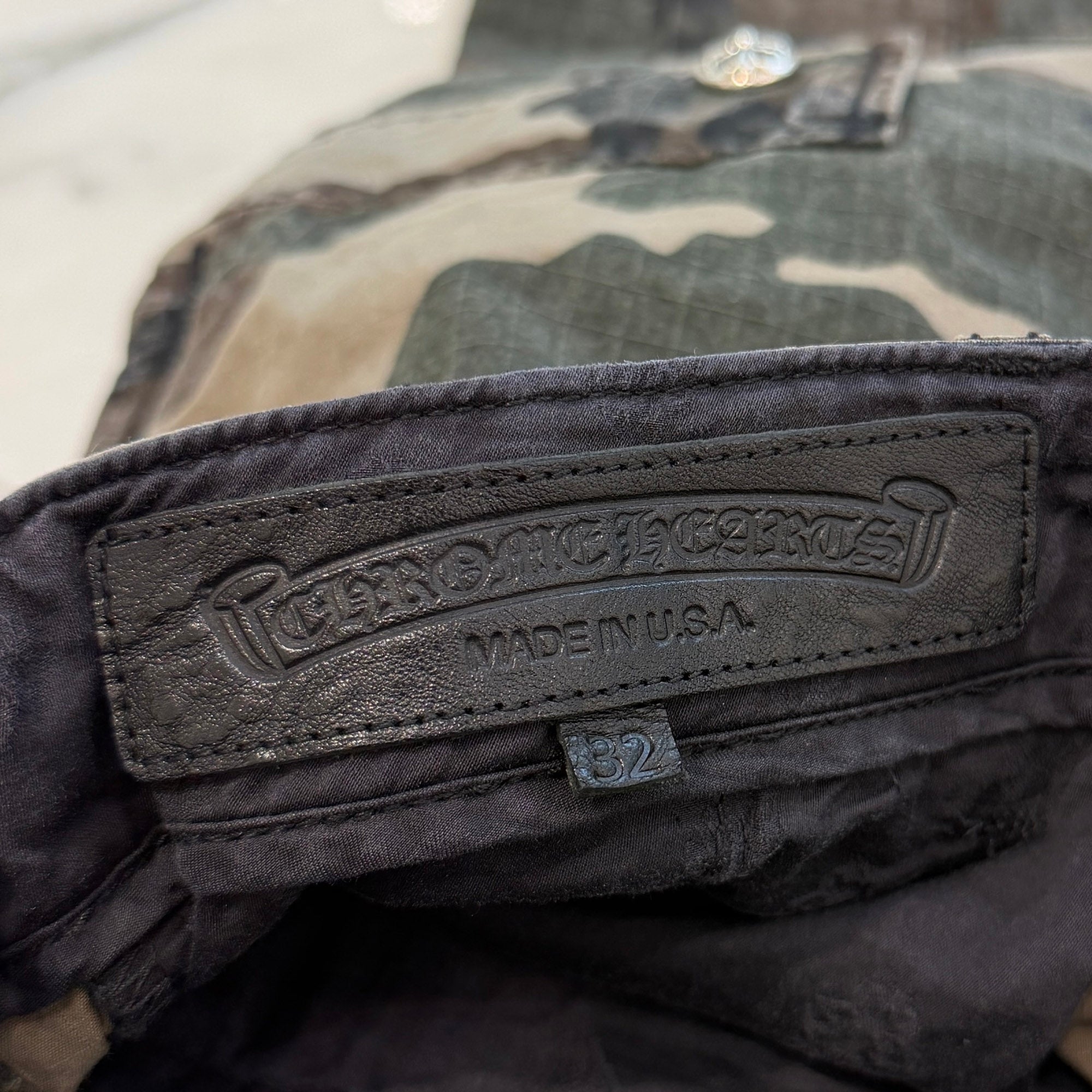 CHROME HEARTS Cross Ball Button Camo Cargo Pants Size 32 クロムハーツ クロスボールボタン カモ カーゴパンツ サイズ32