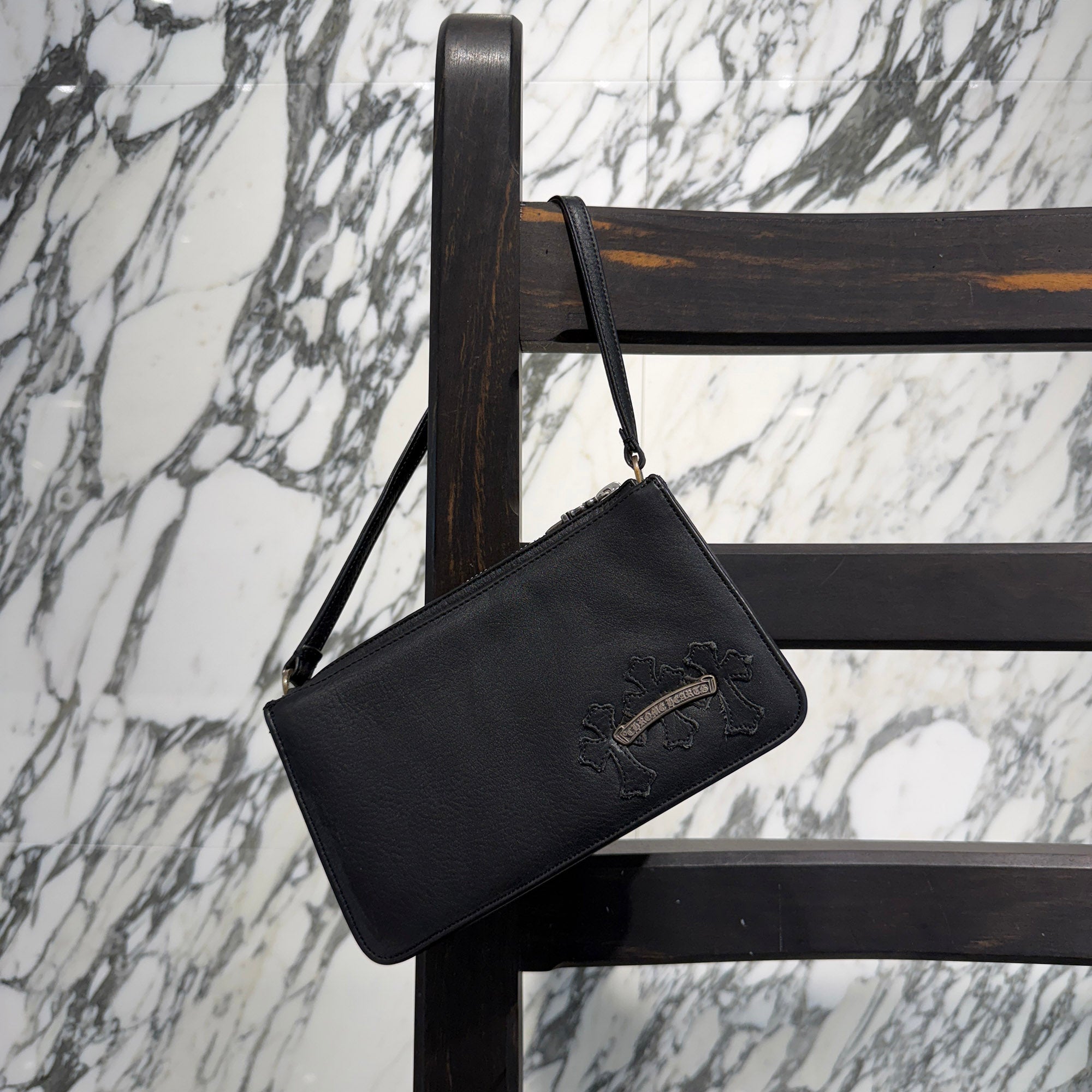 CHROME HEARTS The Night Leather Hand Bag クロムハーツ ザ・ナイト レザー ハンドバッグ