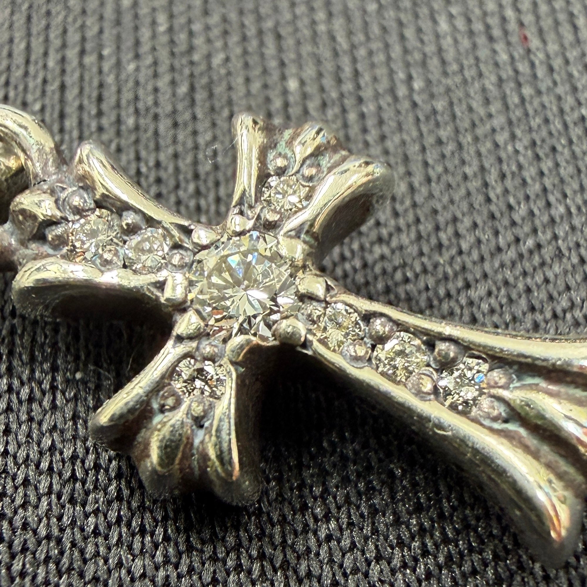 CHROME HEARTS CH Cross Baby Fat Charm Pave Diamond クロムハーツ CHクロス ベビーファット チャーム パヴェダイヤモンド