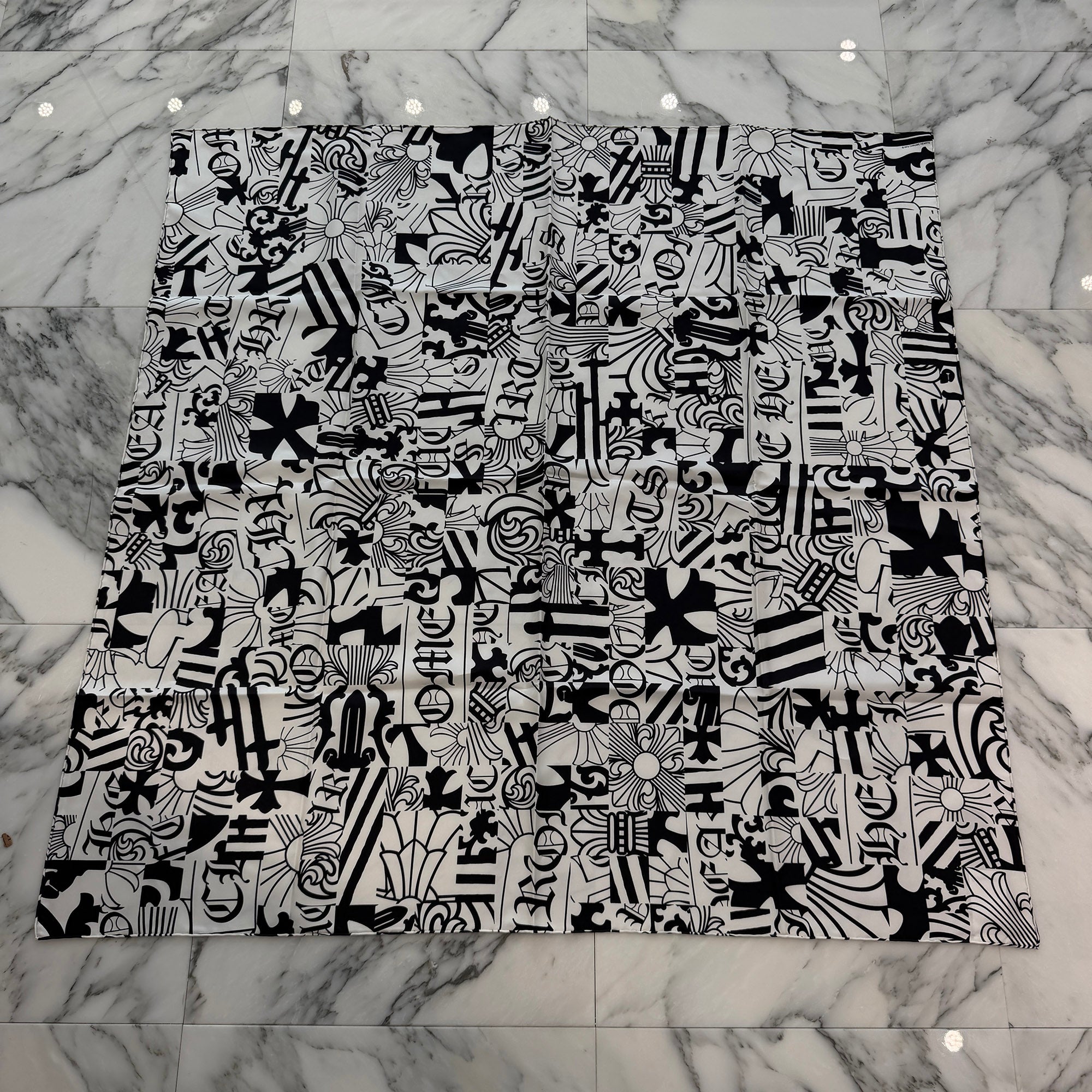 CHROME HEARTS Multi Motif Silk Scarf クロムハーツ マルチモチーフ シルクスカーフ