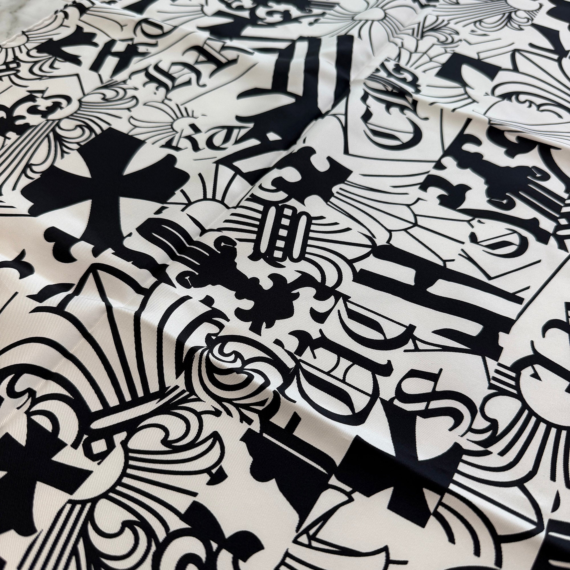 CHROME HEARTS Multi Motif Silk Scarf クロムハーツ マルチモチーフ シルクスカーフ