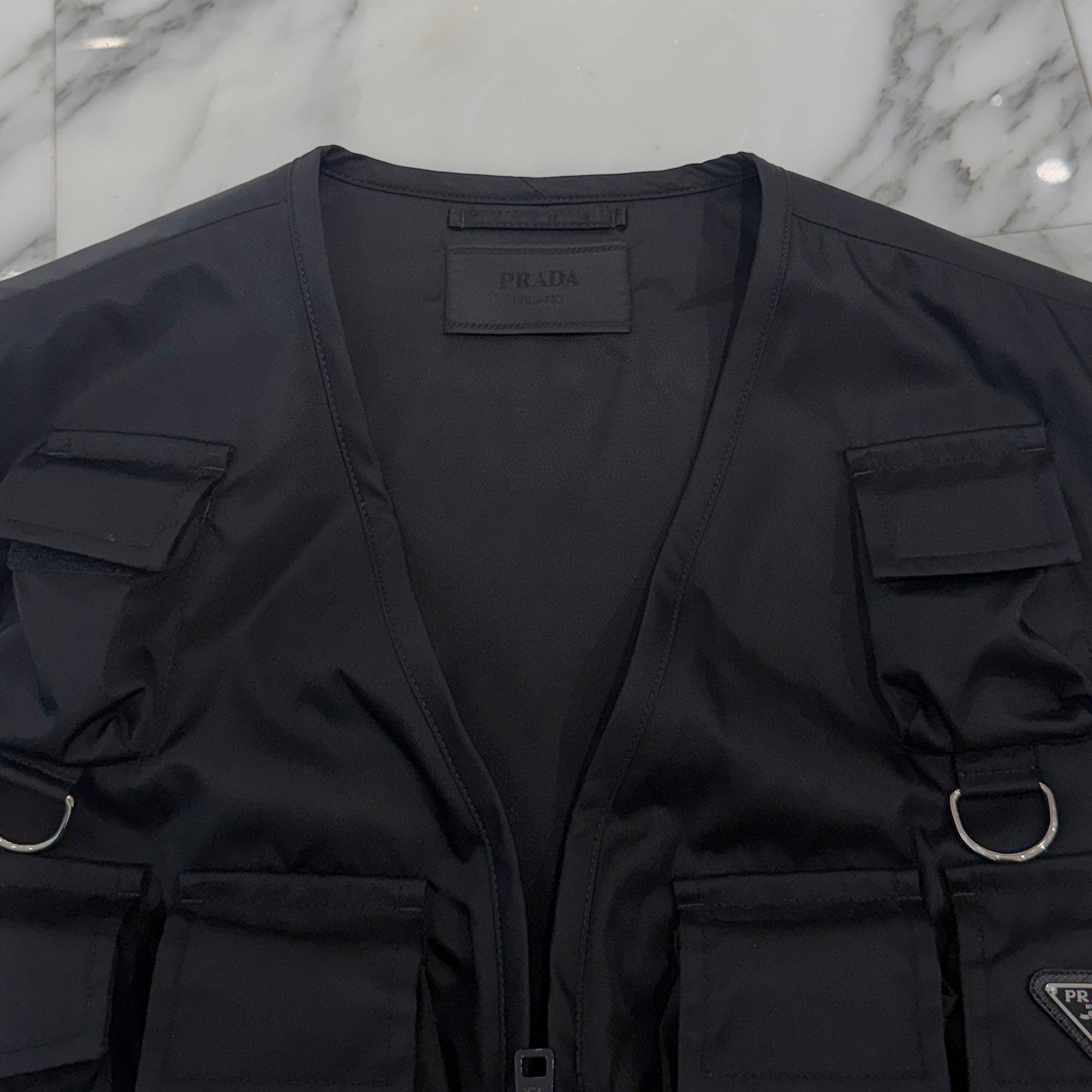 PRADA 2024SS Triangle Logo Plate Re Nylon Military Vest SGC499 S000 1WQ8 Size XXL プラダ トライアングルロゴプレート リナイロン ミリタリー ベスト サイズXXL