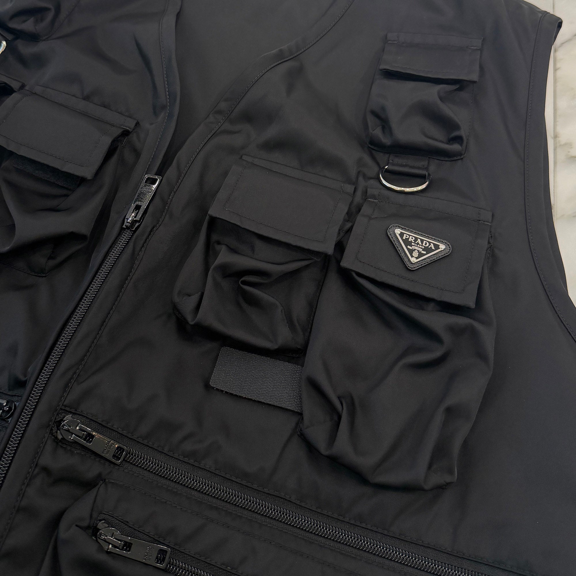 PRADA 2024SS Triangle Logo Plate Re Nylon Military Vest SGC499 S000 1WQ8 Size XXL プラダ トライアングルロゴプレート リナイロン ミリタリー ベスト サイズXXL