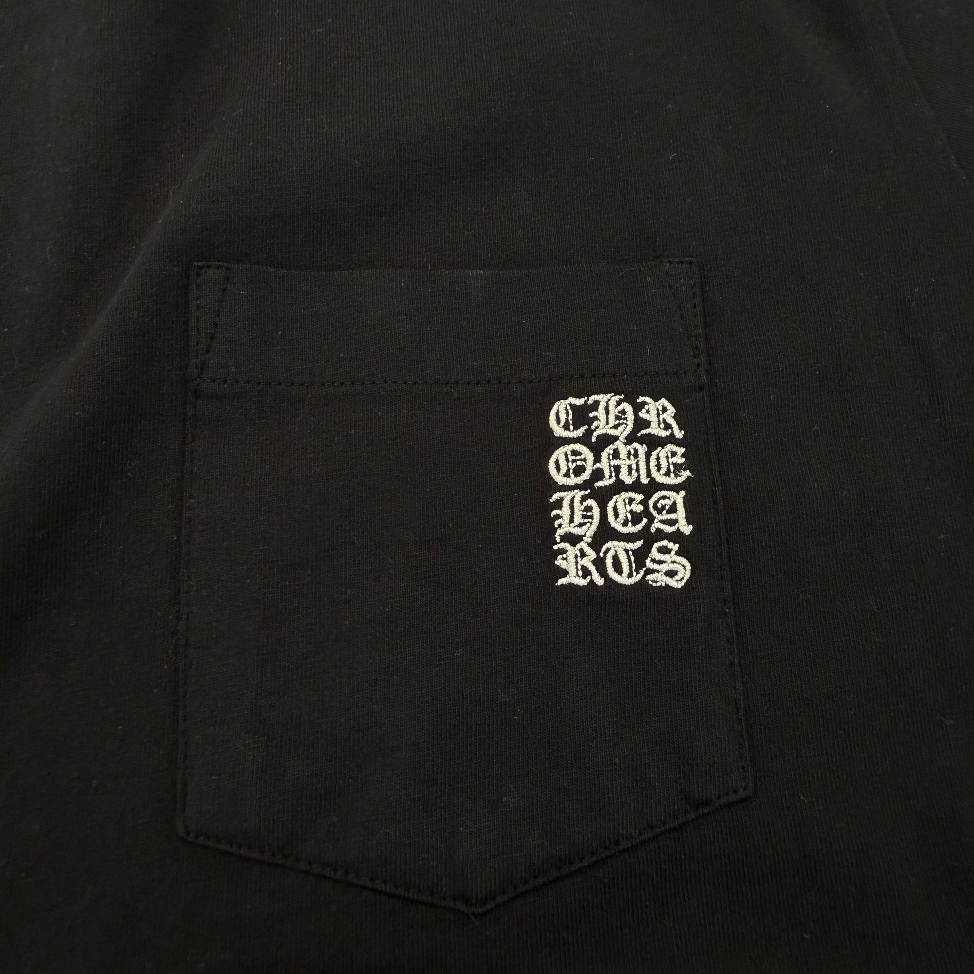 CHROME HEARTS Y NOT Vertical Logo Cross Embroidery Tee Size L クロムハーツ ワイノット バーティカルロゴ クロス刺繍 Tシャツ サイズL