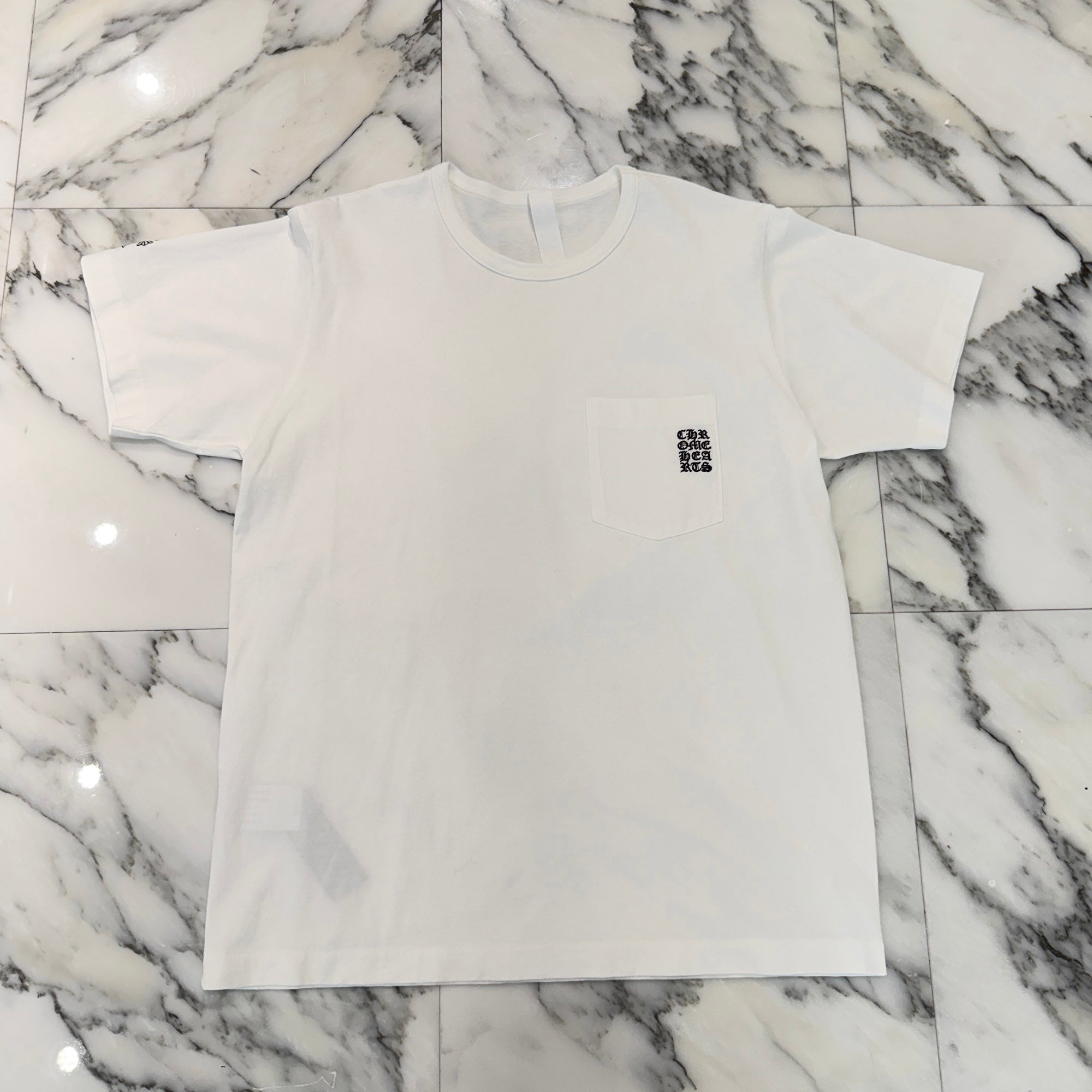CHROME HEARTS Y NOT Vertical Logo Cross Embroidery Tee Size L クロムハーツ ワイノット バーティカルロゴ クロス刺繍 Tシャツ サイズL