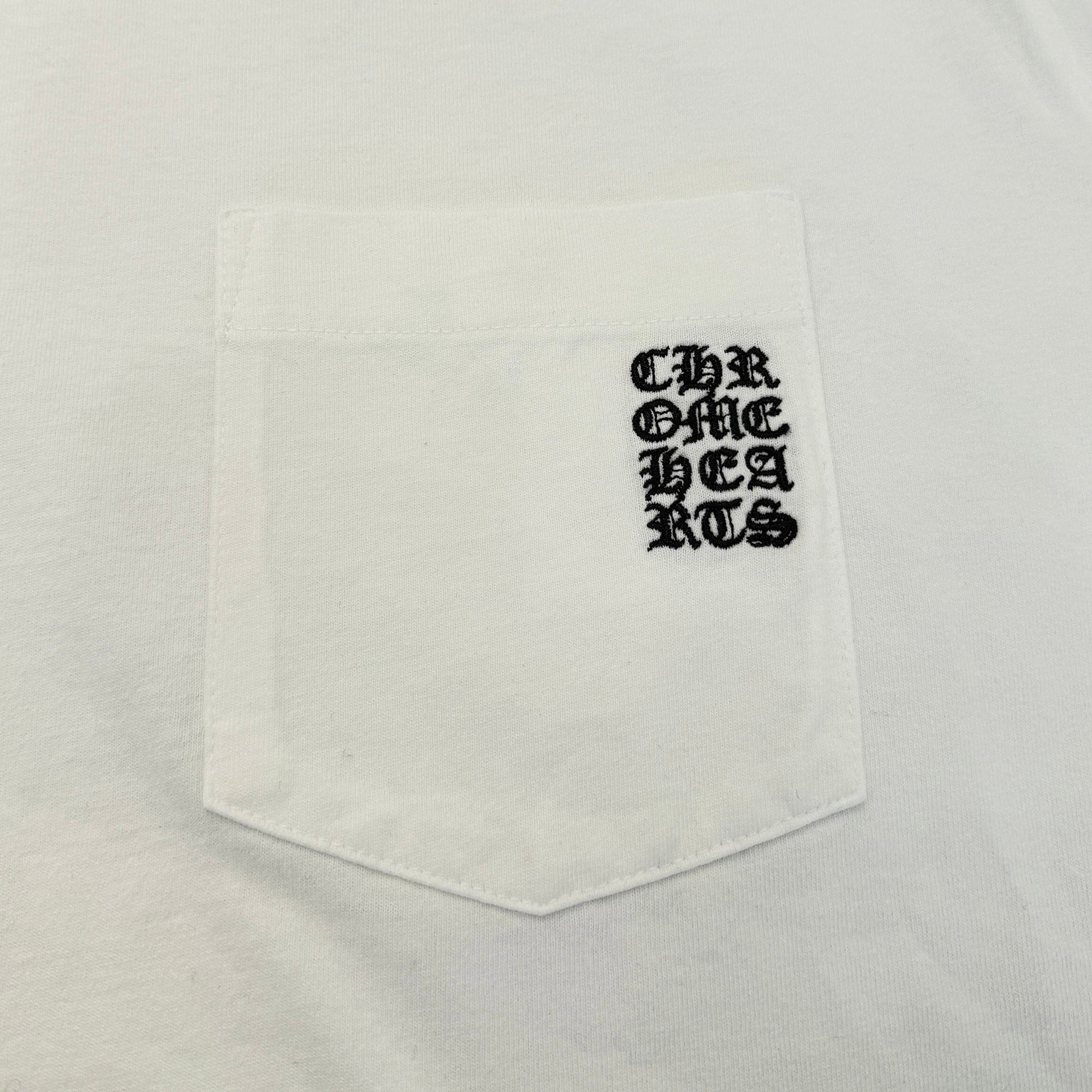 CHROME HEARTS Y NOT Vertical Logo Cross Embroidery Tee Size L クロムハーツ ワイノット バーティカルロゴ クロス刺繍 Tシャツ サイズL