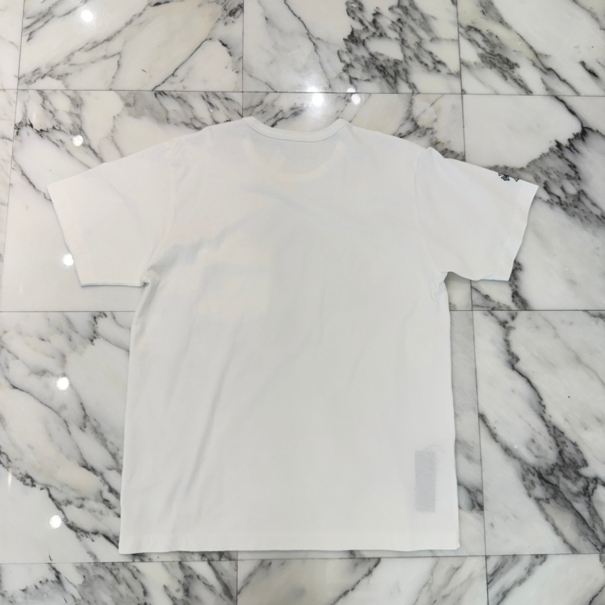 CHROME HEARTS Y NOT Vertical Logo Cross Embroidery Tee Size L クロムハーツ ワイノット バーティカルロゴ クロス刺繍 Tシャツ サイズL