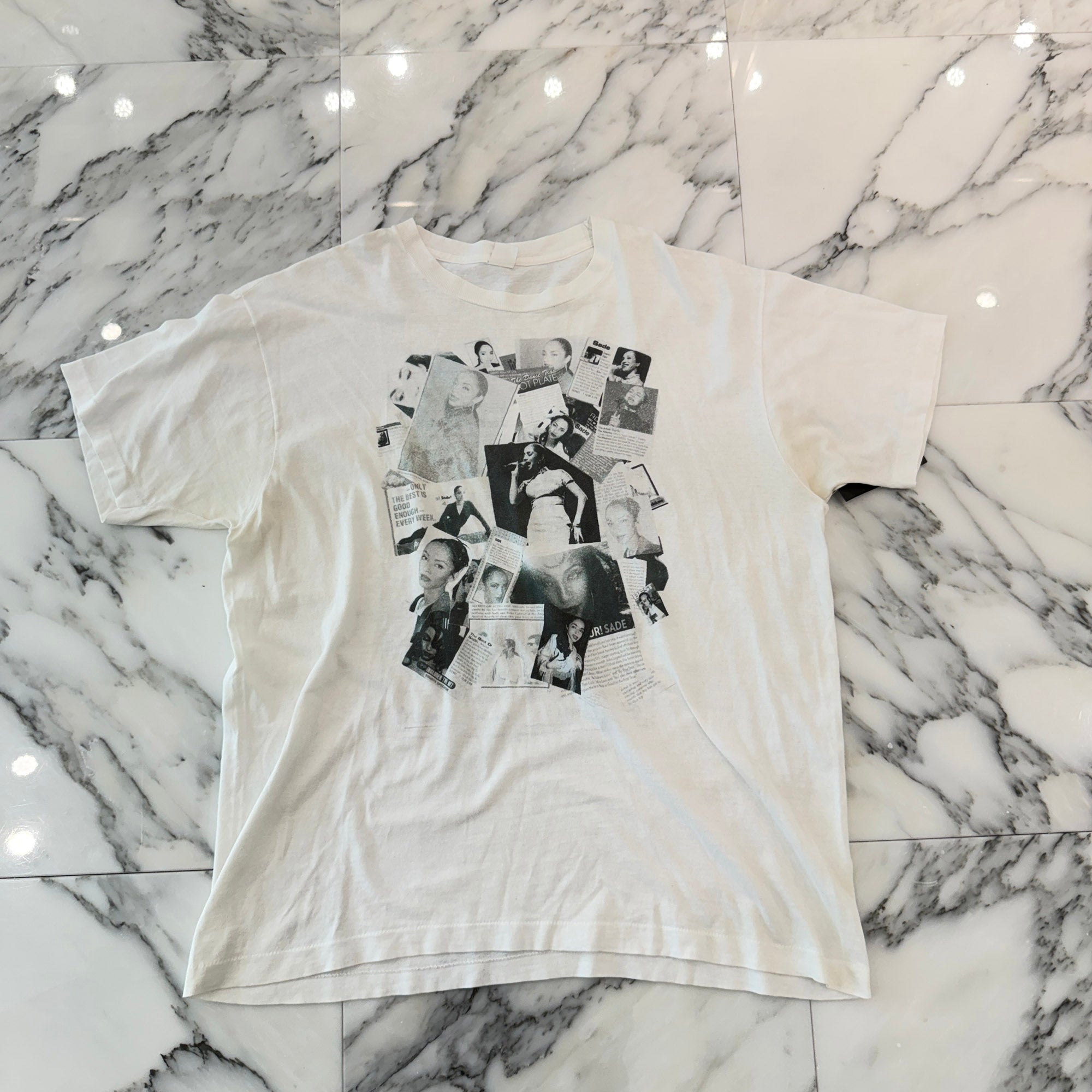 Vintage 90's Sade "Fan Made" Back Text Award Print S/S Tee ヴィンテージ 90's シャーデー "ファンメイド" バックテキスト アワード プリント Tシャツ