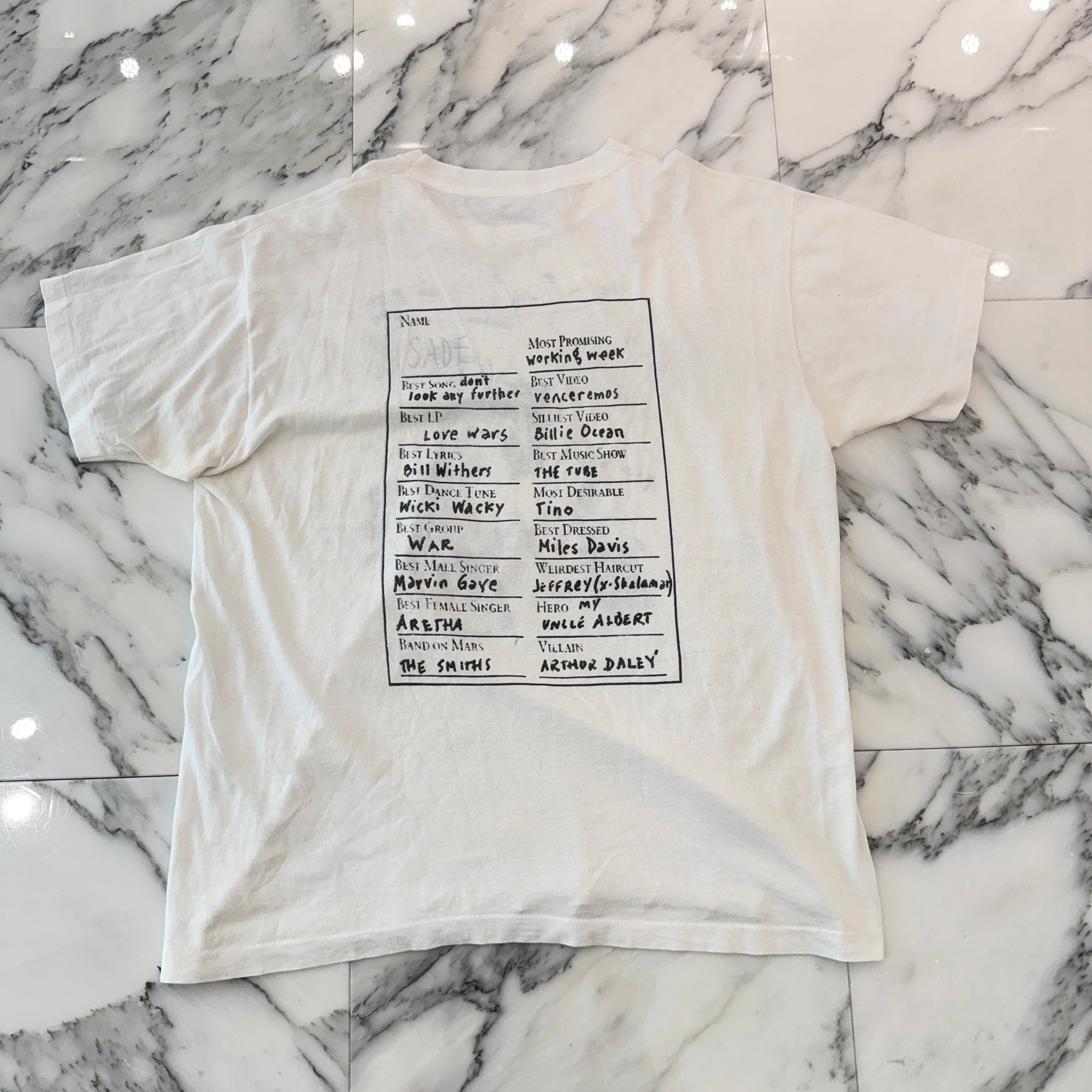 Vintage 90's Sade "Fan Made" Back Text Award Print S/S Tee ヴィンテージ 90's シャーデー "ファンメイド" バックテキスト アワード プリント Tシャツ