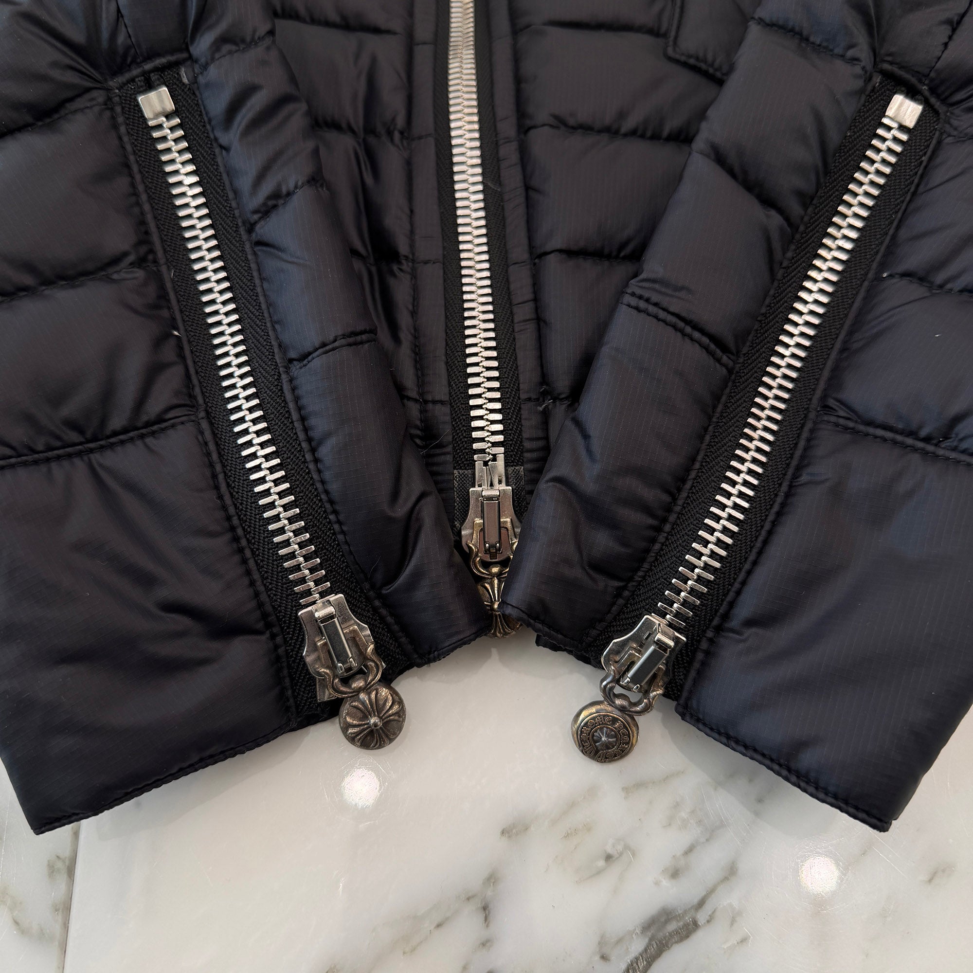 CHROME HEARTS Dagger Zip Quilting Riders Down Jacket Size S クロムハーツ ダガージップ キルティング ライダース ダウンジャケット サイズS