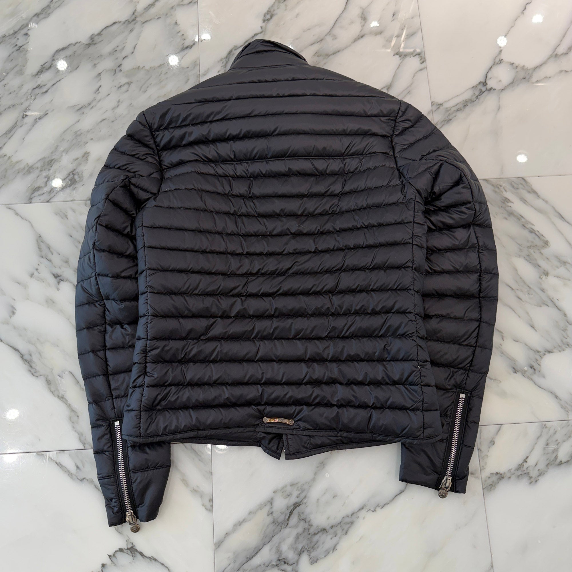 CHROME HEARTS Dagger Zip Quilting Riders Down Jacket Size S クロムハーツ ダガージップ キルティング ライダース ダウンジャケット サイズS