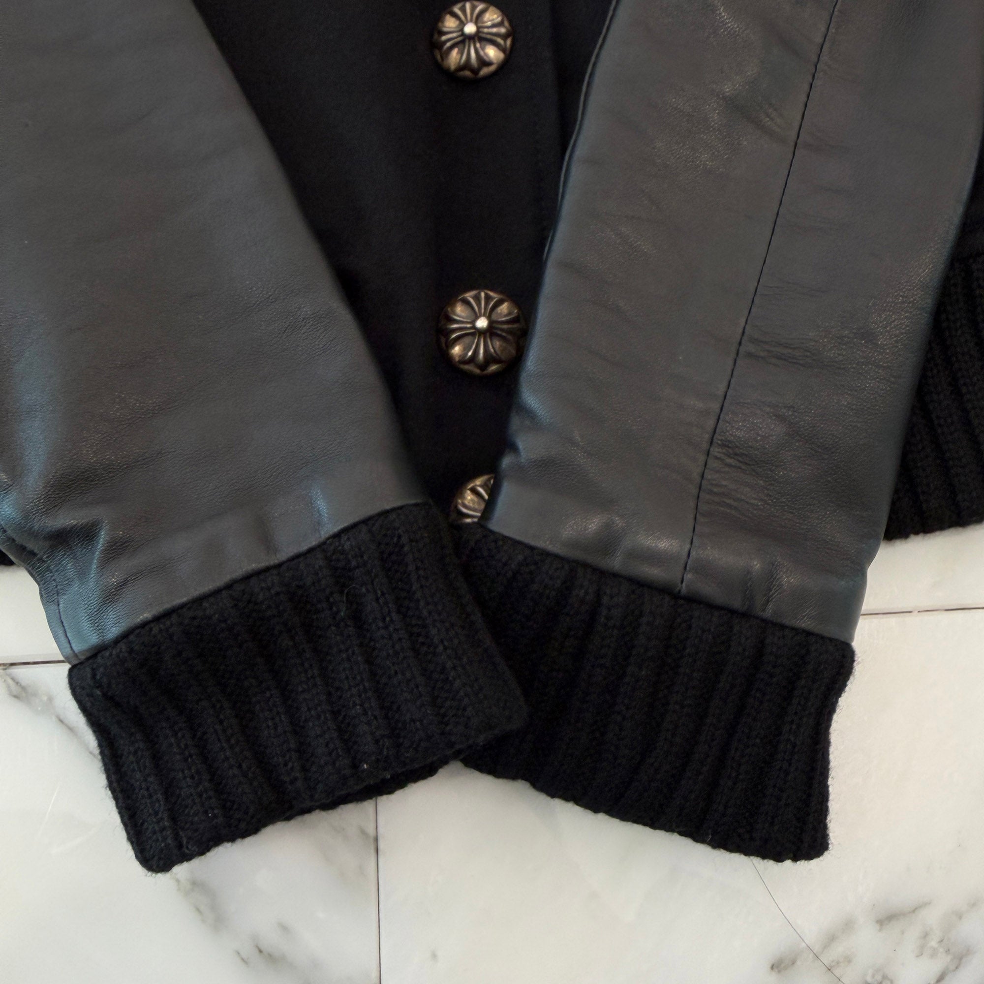 CHROME HEARTS LETTERMAN Multi Star Leather Patch Blouson Jacket Size M クロムハーツ レターマン マルチスターレザーパッチ ブルゾンジャケット サイズM