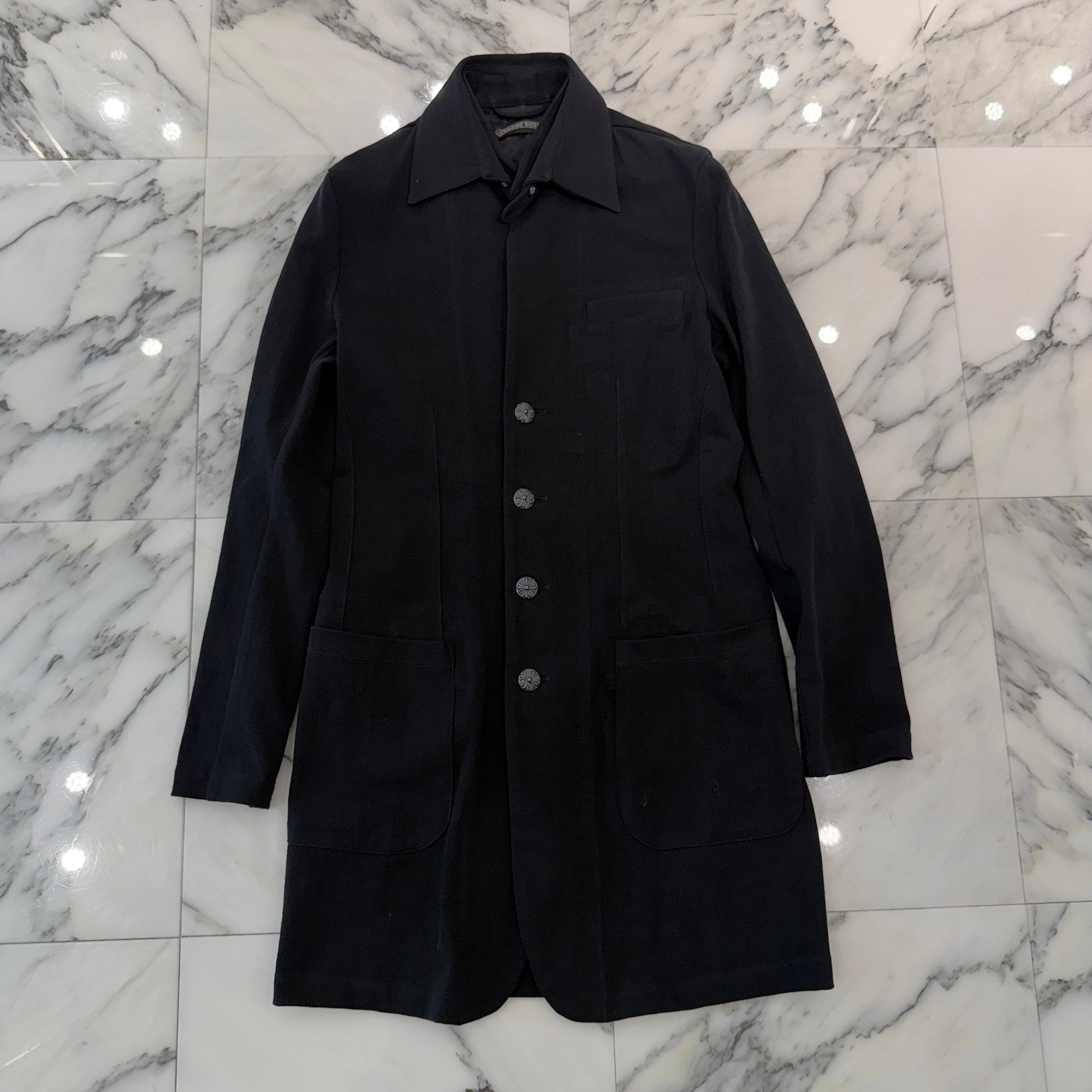 CHROME HEARTS Cross Ball Button Cotton Coat Size M クロムハーツ クロスボールボタン コットンコート サイズM