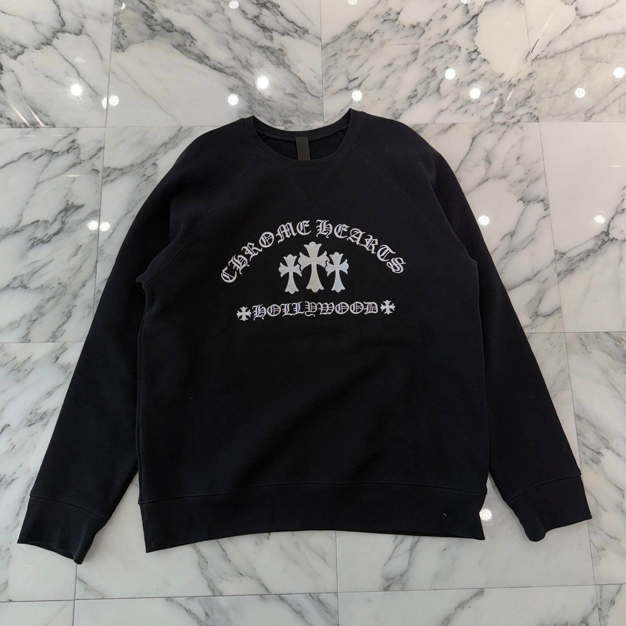 CHROME HEARTS King Taco 3 Cemetery Cross Embroidery Sweat Shirt Size L クロムハーツ キングタコ 3セメタリークロス刺繍 スウェットシャツ サイズL