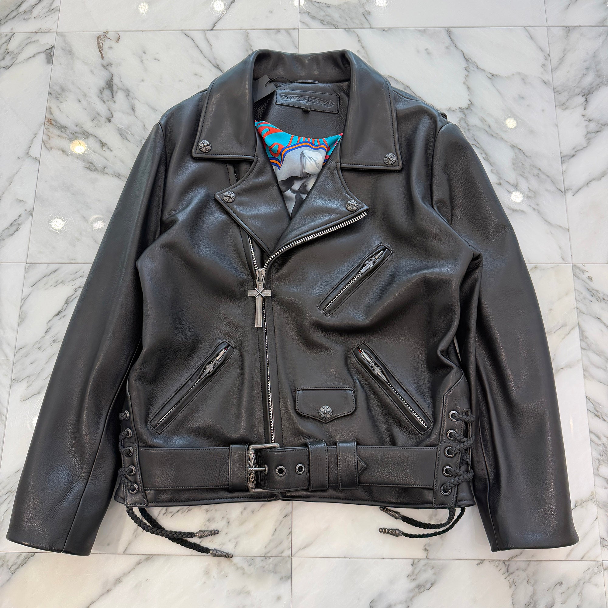 CHROME HEARTS JJ DEAN Maple Soap Zip Riders Leather Jacket Size M クロムハーツ JJディーン メープルソープ ジップ ライダース レザージャケット サイズM