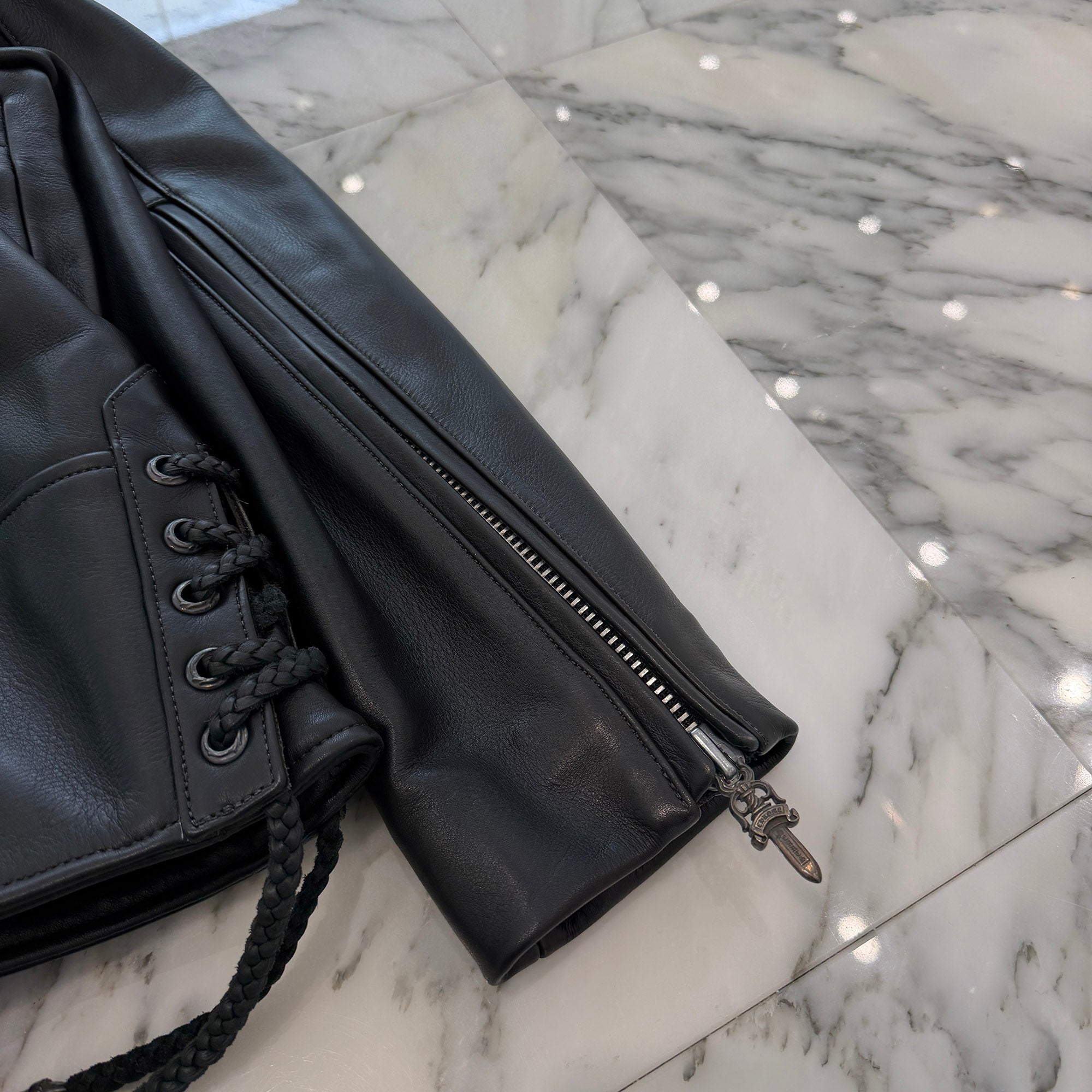 CHROME HEARTS JJ DEAN Maple Soap Zip Riders Leather Jacket Size M クロムハーツ JJディーン メープルソープ ジップ ライダース レザージャケット サイズM