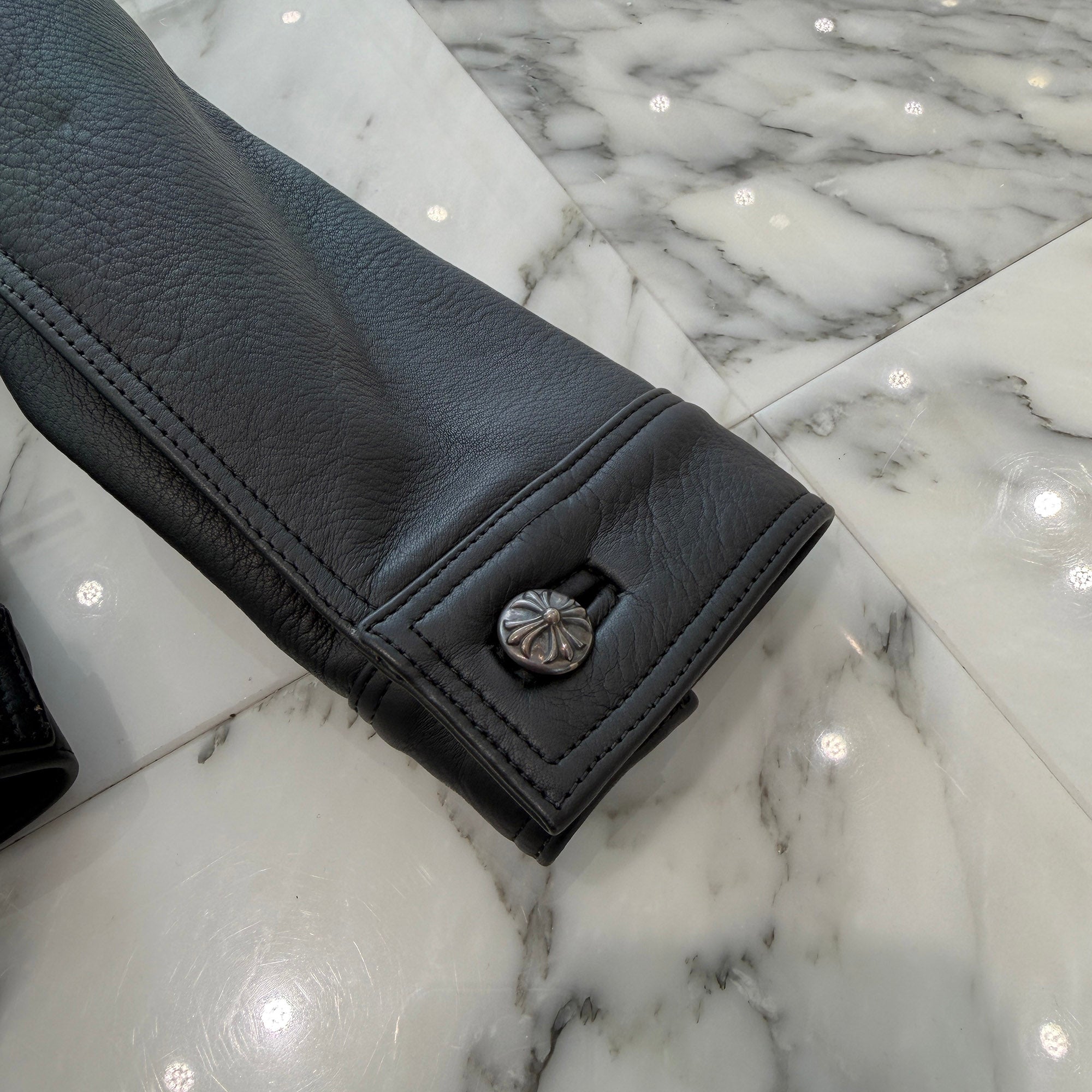 CHROME HEARTS Classic Jean Leather Jacket Size S クロムハーツ クラシック ジーン レザー ジャケット サイズS