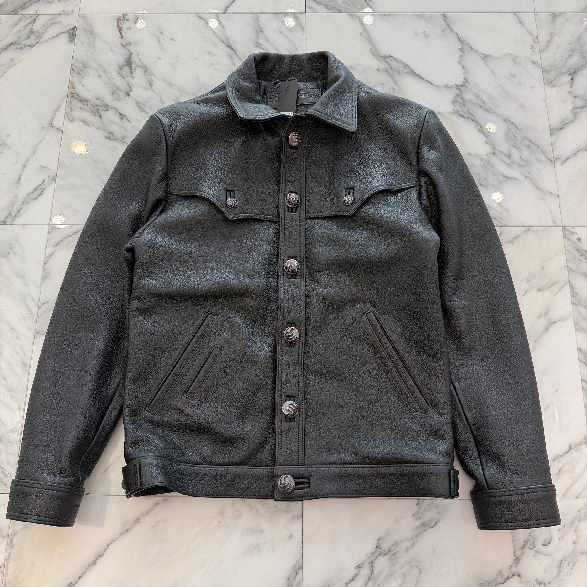 CHROME HEARTS Classic Jean Leather Jacket Size S クロムハーツ クラシック ジーン レザー ジャケット サイズS