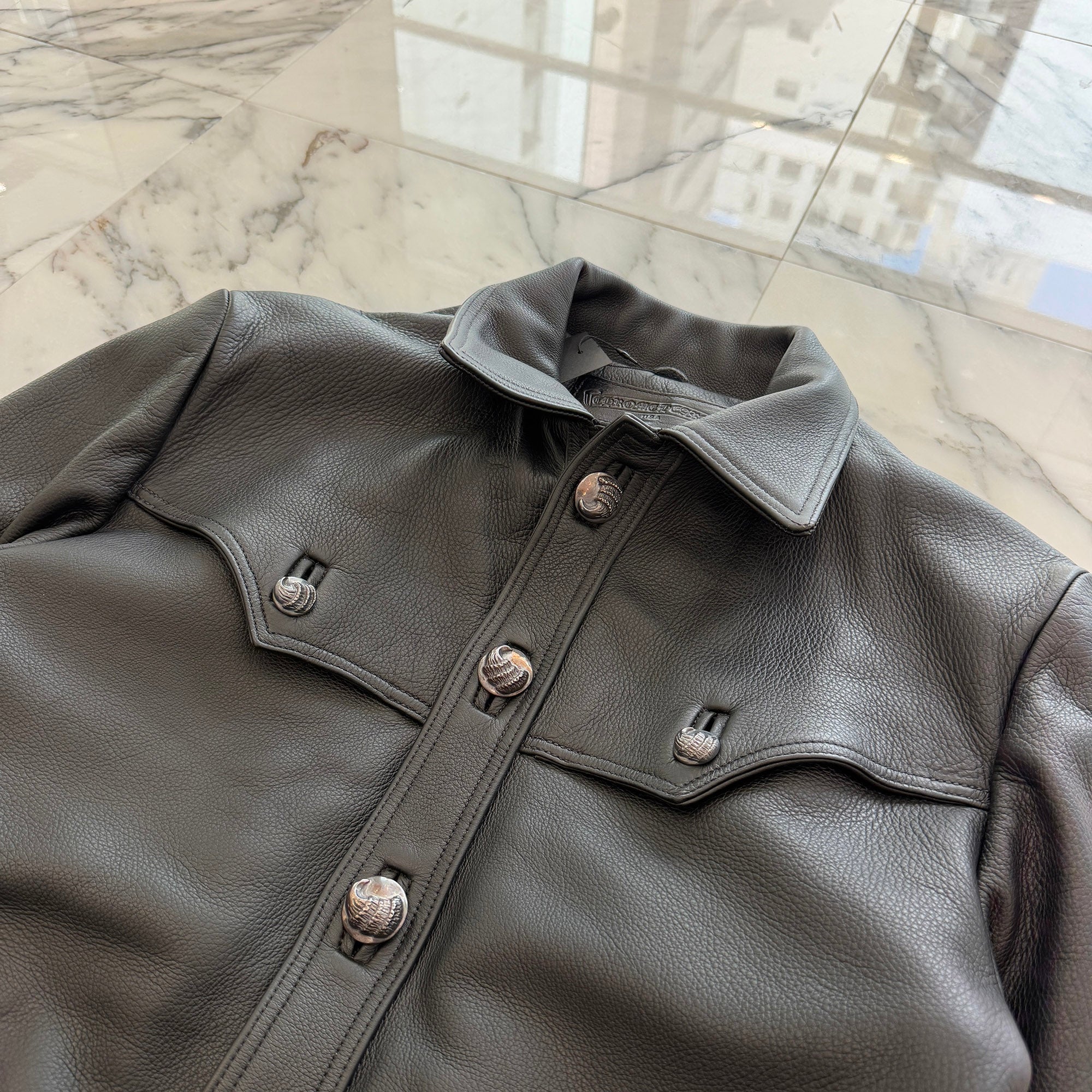 CHROME HEARTS Classic Jean Leather Jacket Size S クロムハーツ クラシック ジーン レザー ジャケット サイズS
