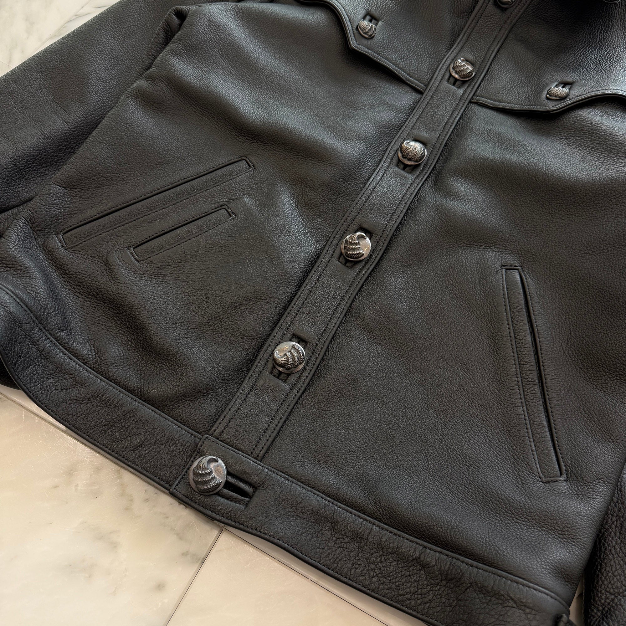 CHROME HEARTS Classic Jean Leather Jacket Size S クロムハーツ クラシック ジーン レザー ジャケット サイズS