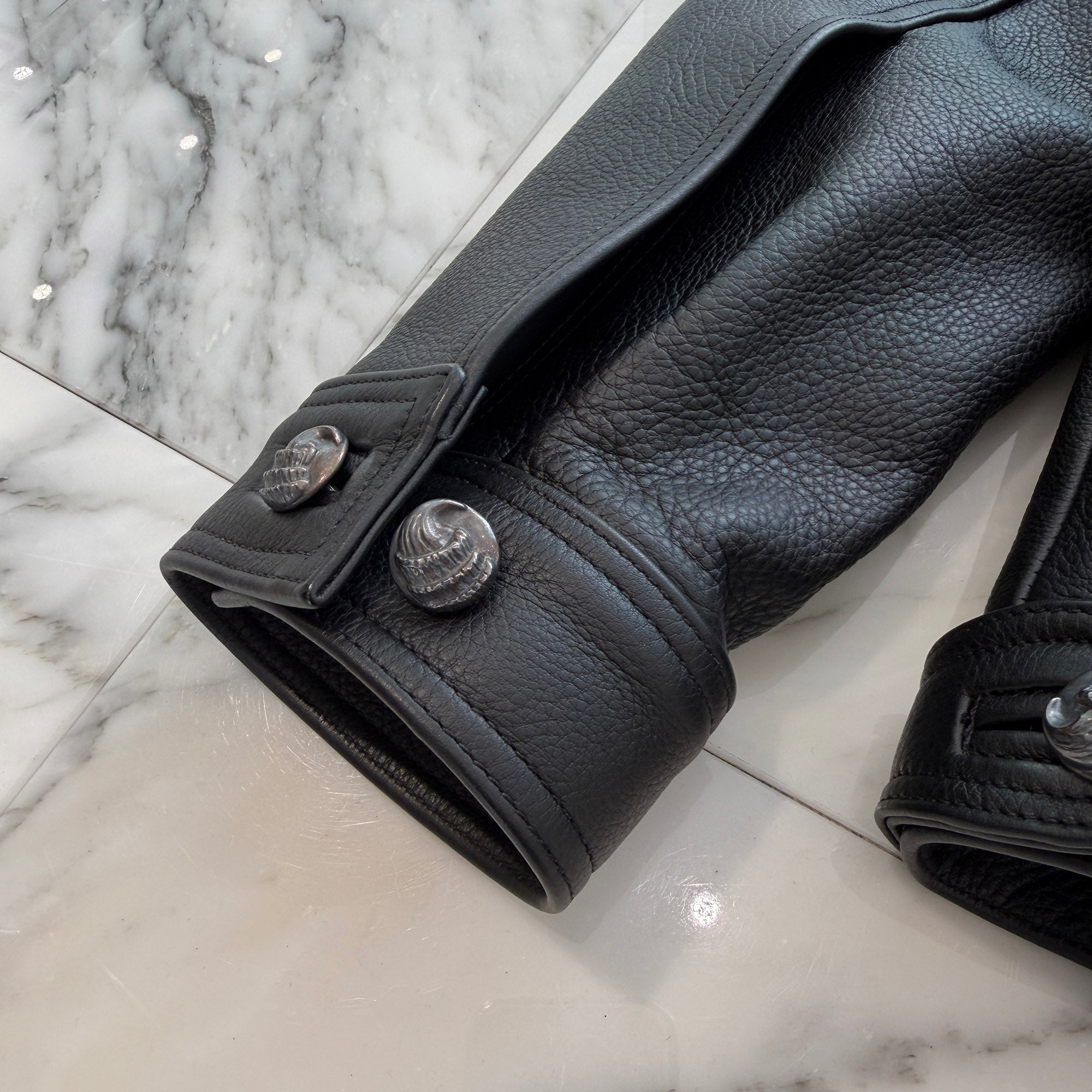 CHROME HEARTS Classic Jean Leather Jacket Size S クロムハーツ クラシック ジーン レザー ジャケット サイズS