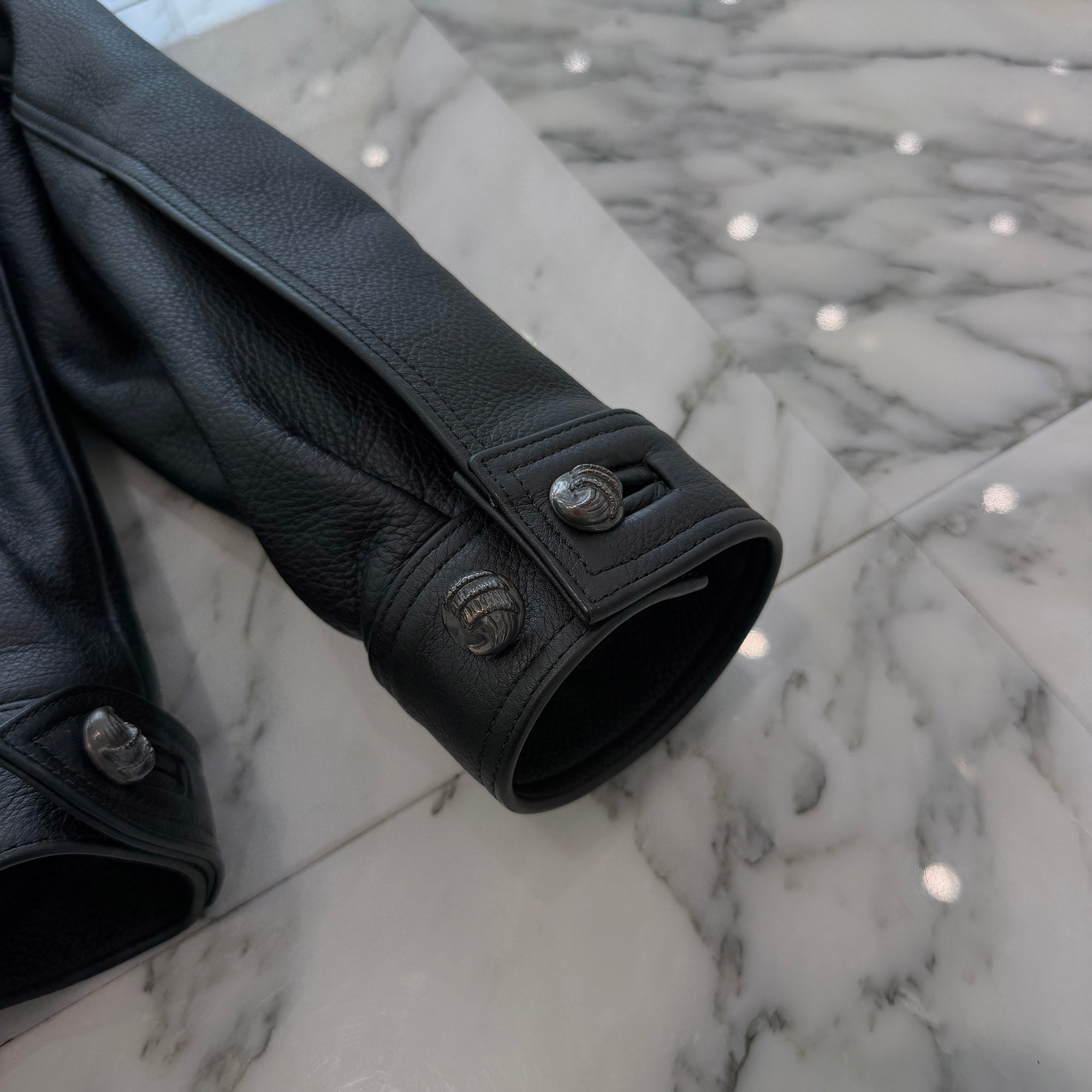 CHROME HEARTS Classic Jean Leather Jacket Size S クロムハーツ クラシック ジーン レザー ジャケット サイズS