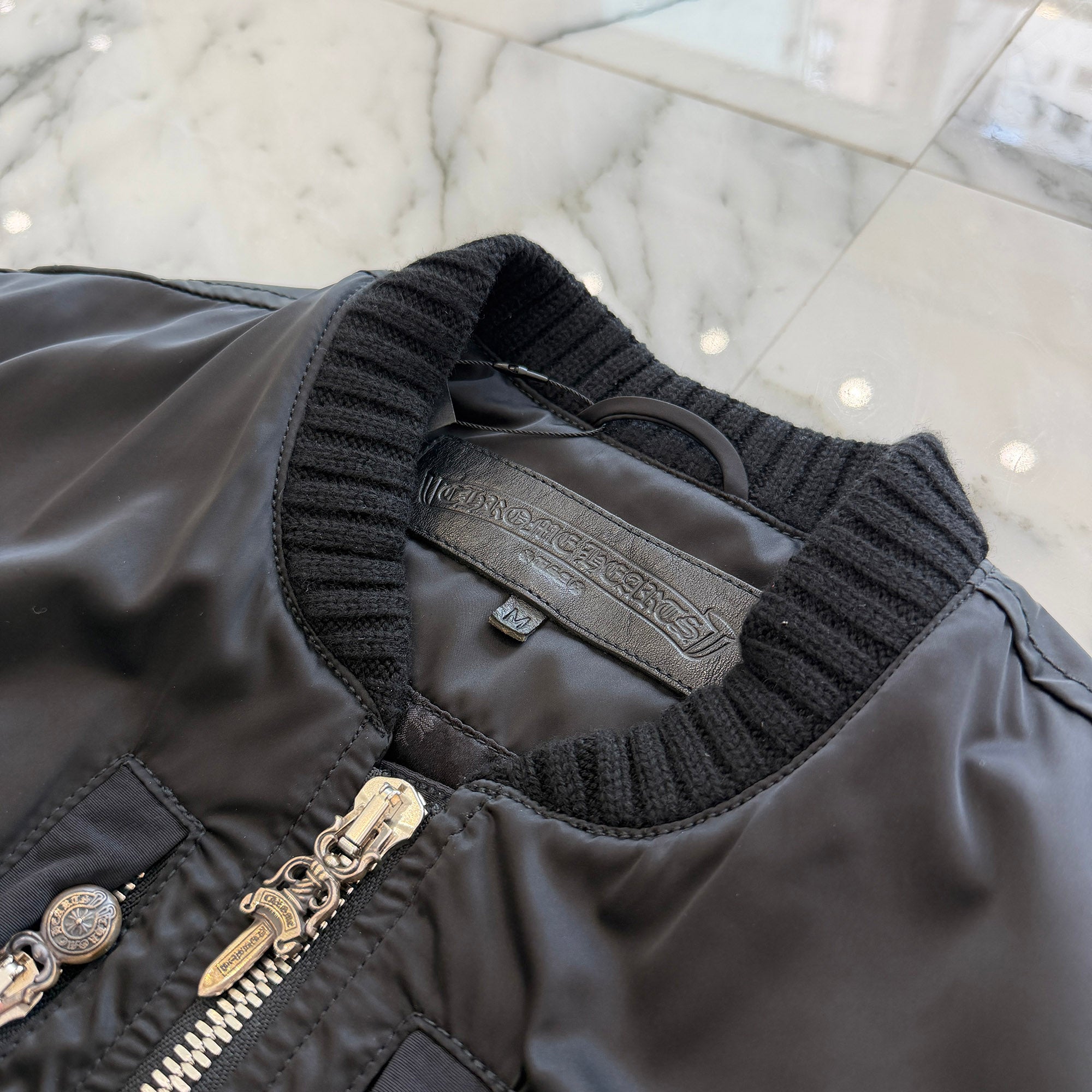 CHROME HEARTS CH Plus Patch Uncle Slam Bomber Jacket Size M クロムハーツ CHプラス パッチ アンクル スラム ボンバージャケット サイズM