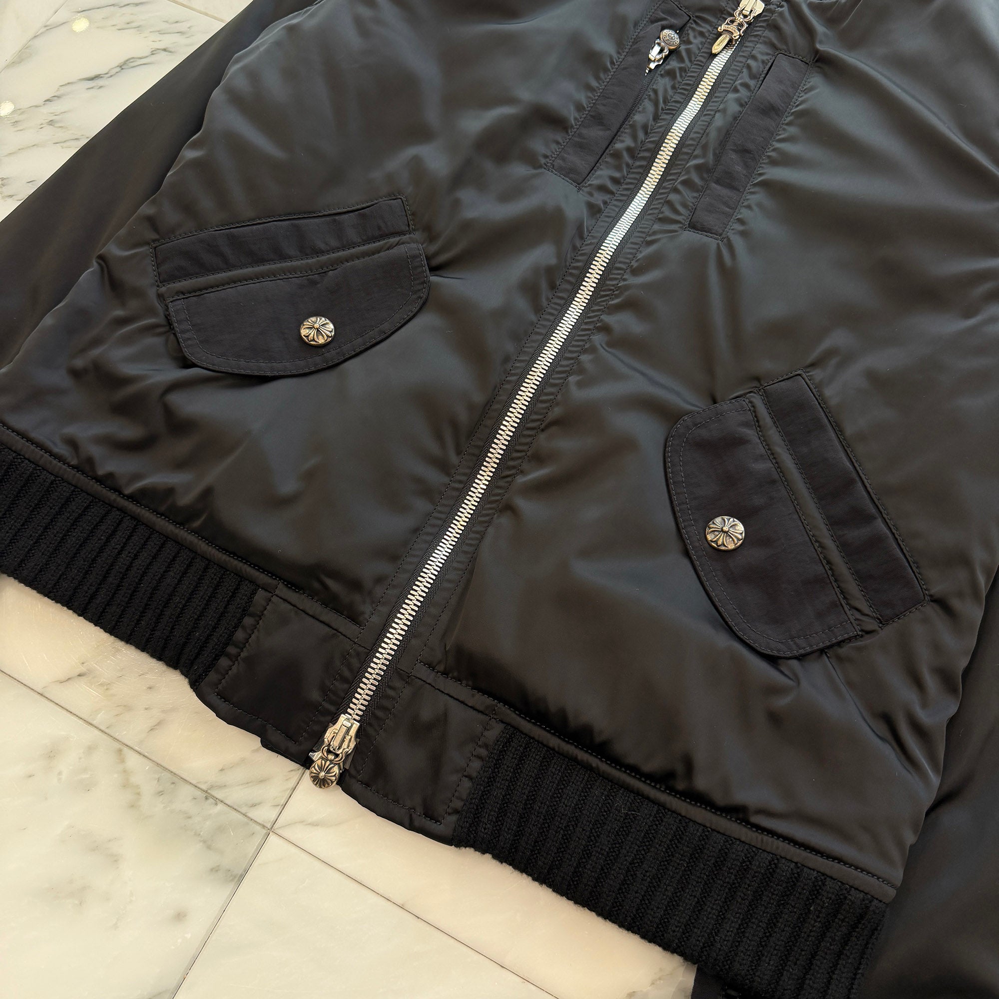 CHROME HEARTS CH Plus Patch Uncle Slam Bomber Jacket Size M クロムハーツ CHプラス パッチ アンクル スラム ボンバージャケット サイズM