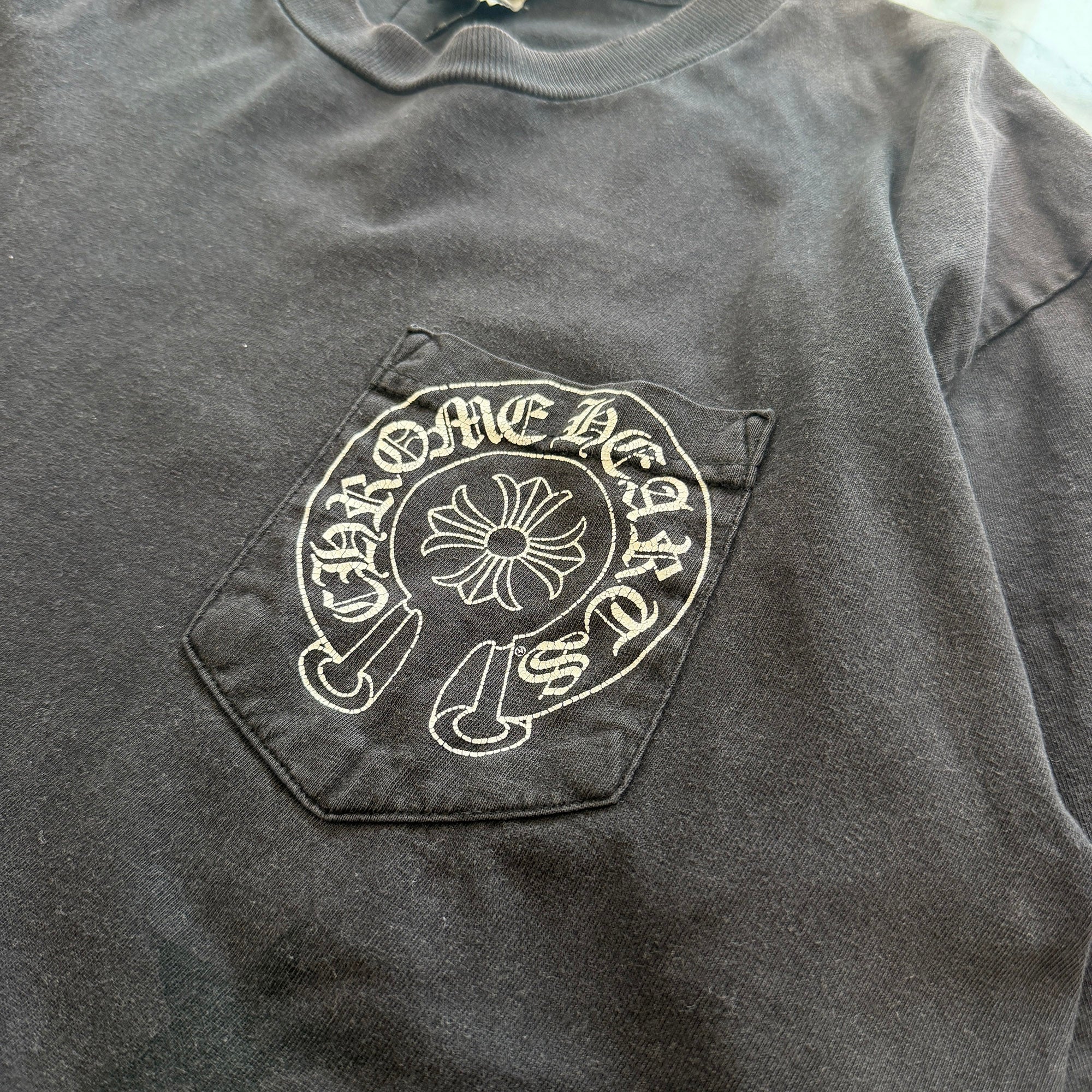 CHROME HEARTS Back Scroll Horseshoe Star Print Tee Size L クロムハーツ バックスクロール ホースシュー スタープリントTシャツ サイズL