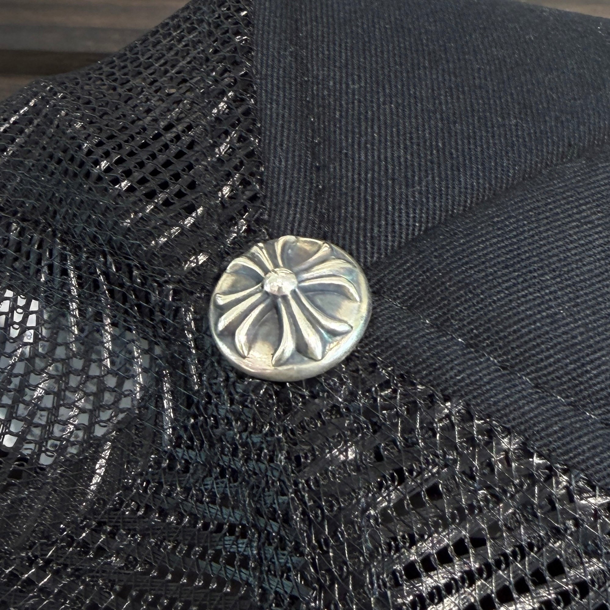CHROME HEARTS FUCK Leather Patch Trucker Cap Size ONE SIZE (51-61) クロムハーツ ファック レザーパッチ トラッカーキャップ サイズONE SIZE (51-61)