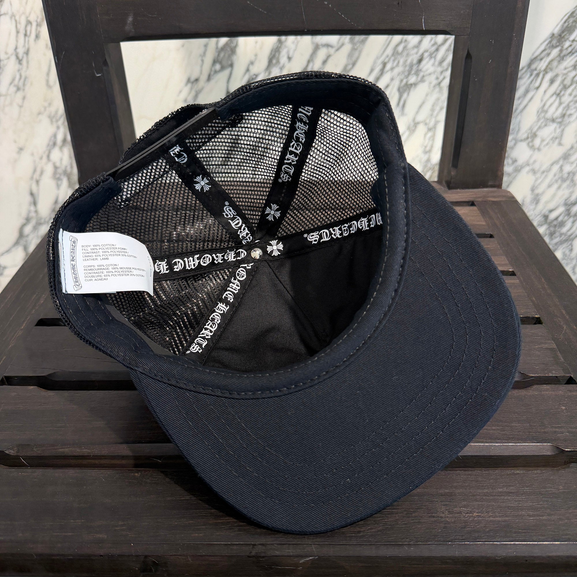 CHROME HEARTS FUCK Leather Patch Trucker Cap Size ONE SIZE (51-61) クロムハーツ ファック レザーパッチ トラッカーキャップ サイズONE SIZE (51-61)