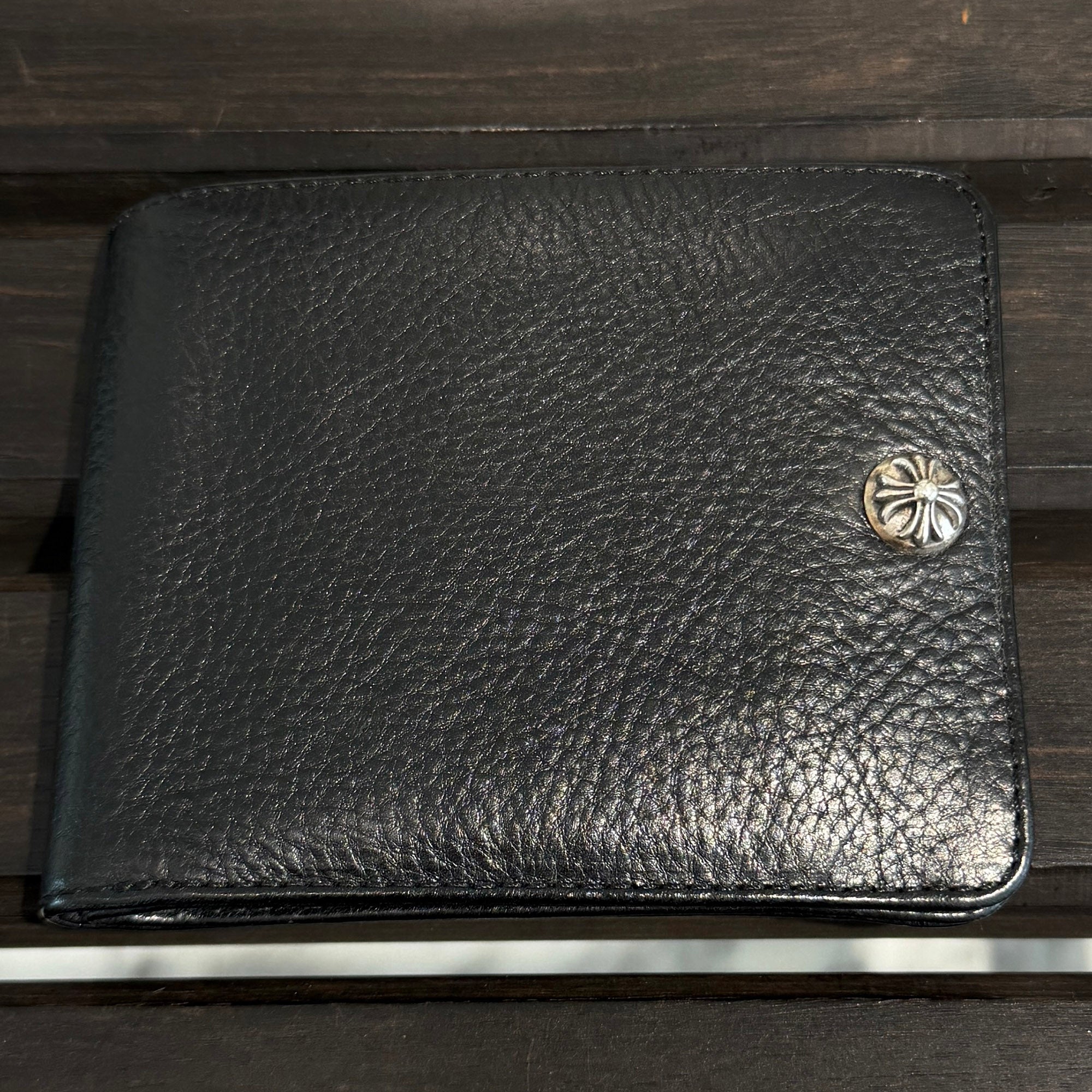 CHROME HEARTS 1SNAP Cross Ball Button Leather Wallet クロムハーツ 1スナップ クロスボールボタン レザーウォレット