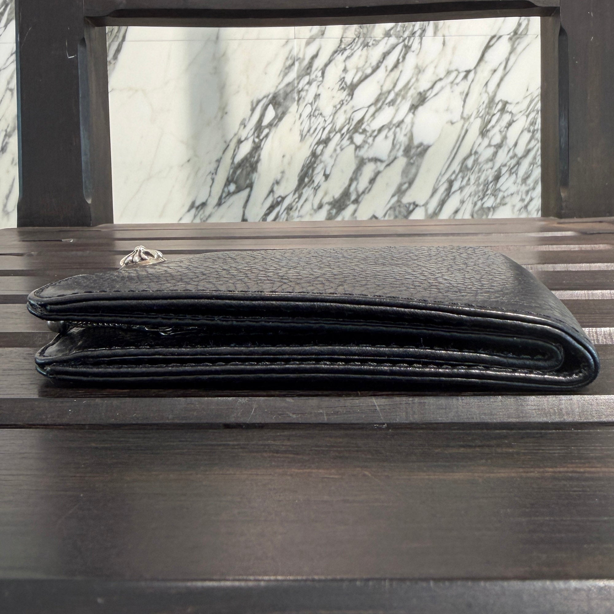 CHROME HEARTS 1SNAP Cross Ball Button Leather Wallet クロムハーツ 1スナップ クロスボールボタン レザーウォレット