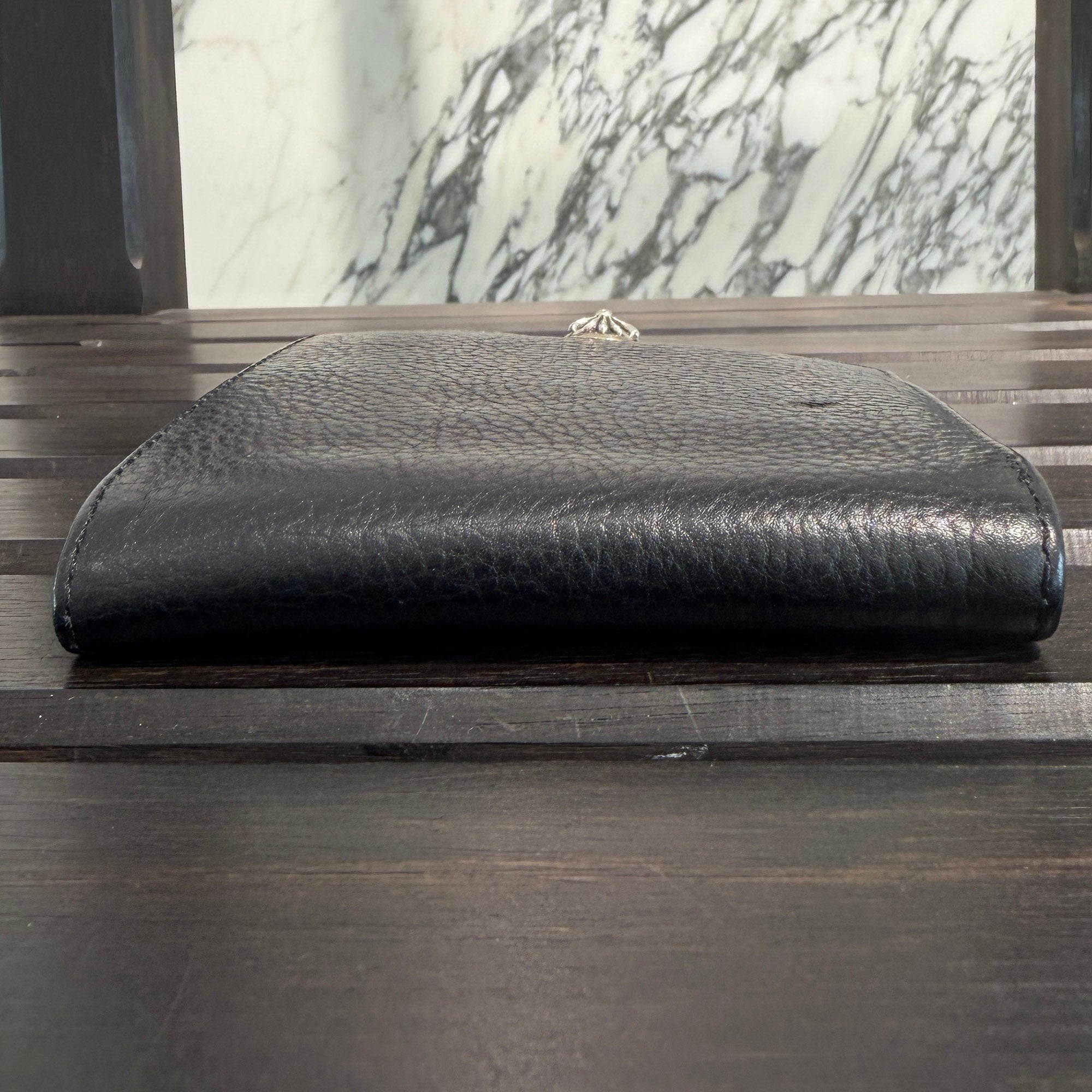 CHROME HEARTS 1SNAP Cross Ball Button Leather Wallet クロムハーツ 1スナップ クロスボールボタン レザーウォレット