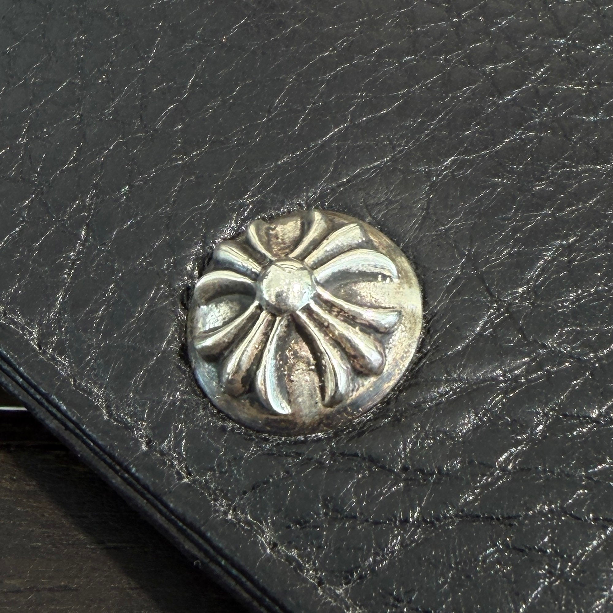 CHROME HEARTS 1SNAP Cross Ball Button Leather Wallet クロムハーツ 1スナップ クロスボールボタン レザーウォレット