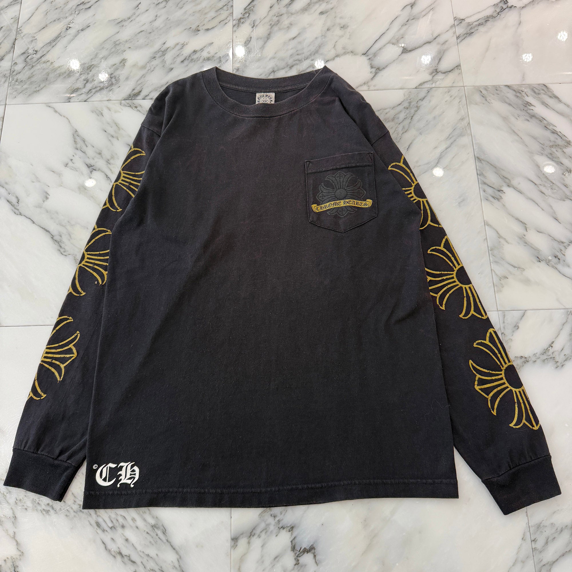 CHROME HEARTS Scroll Label Back Horseshoe Long Sleeve Tee Size M クロムハーツ スクロールラベル バックホースシュー ロングスリーブTシャツ サイズM