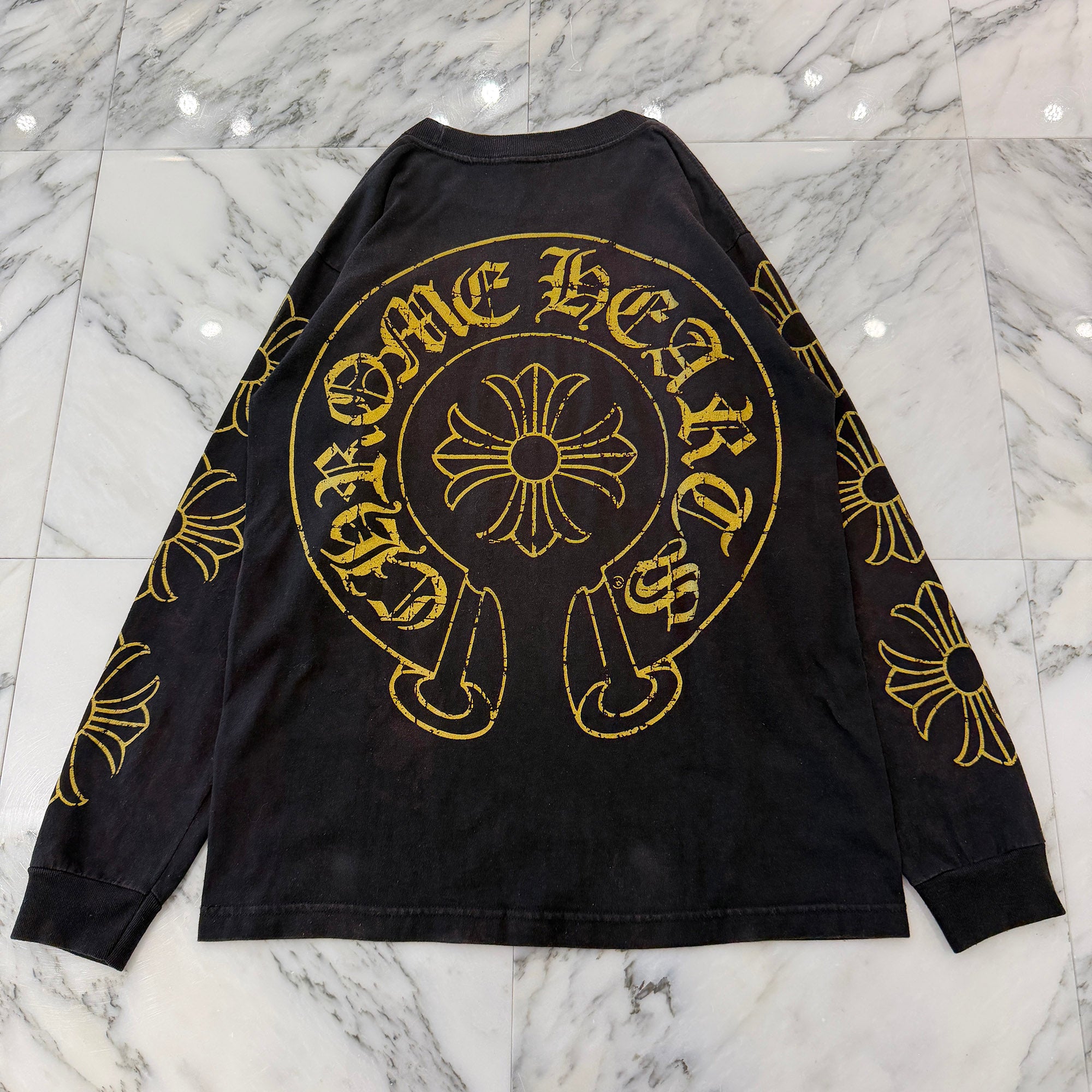 CHROME HEARTS Scroll Label Back Horseshoe Long Sleeve Tee Size M クロムハーツ スクロールラベル バックホースシュー ロングスリーブTシャツ サイズM