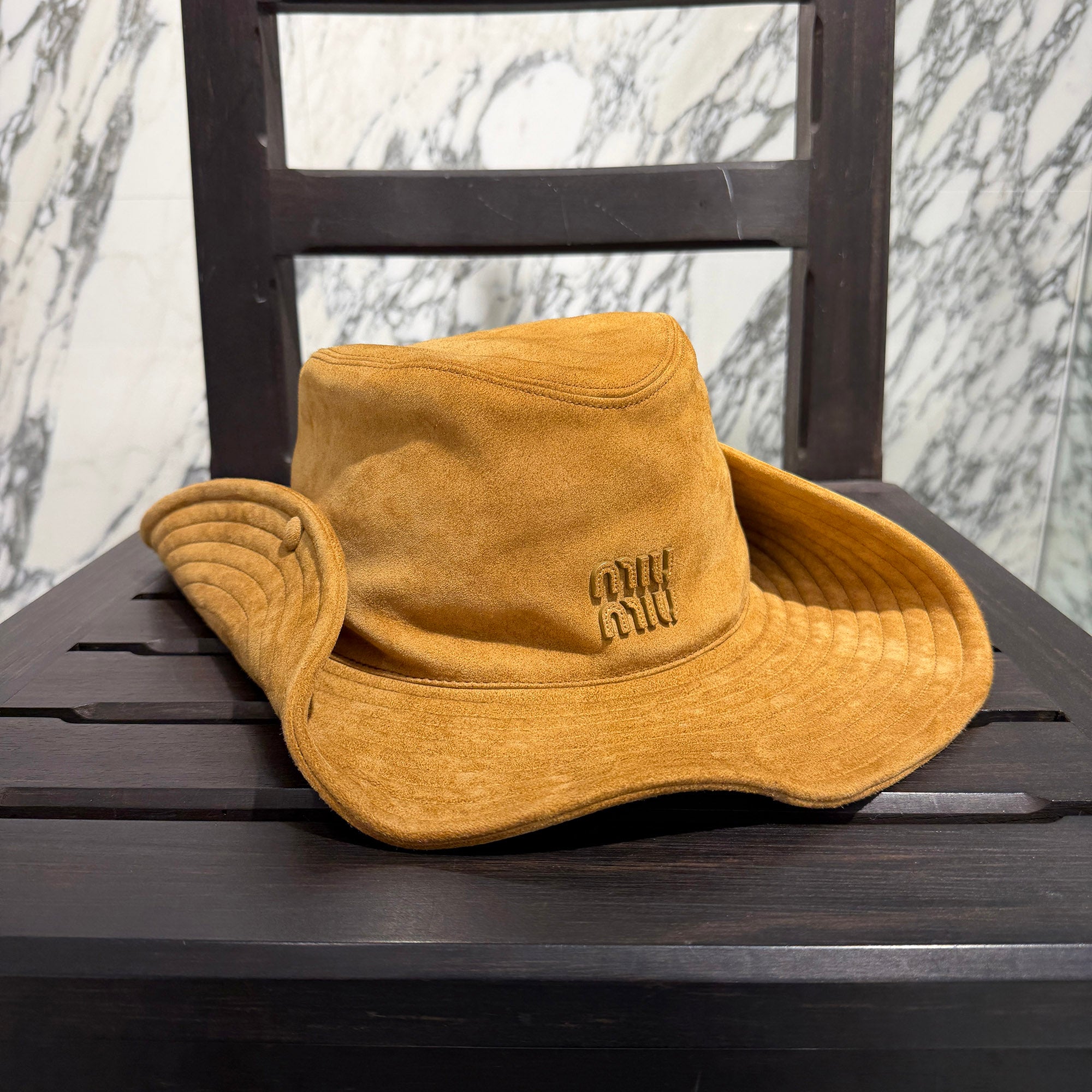 MIU MIU 2026SS Suede Leather Cowboy Hat 5HC221 2G83 Size L ミュウミュウ スエードレザー カウボーイハット サイズL
