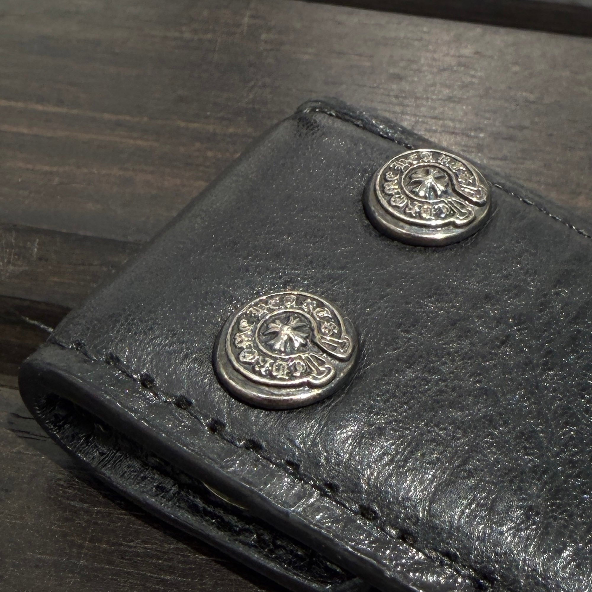 CHROME HEARTS 1.5 STRAP Horseshoe Rivet Leather Belt Size 40 クロムハーツ 1.5ストラップ ホースシューリベット レザーベルト サイズ40