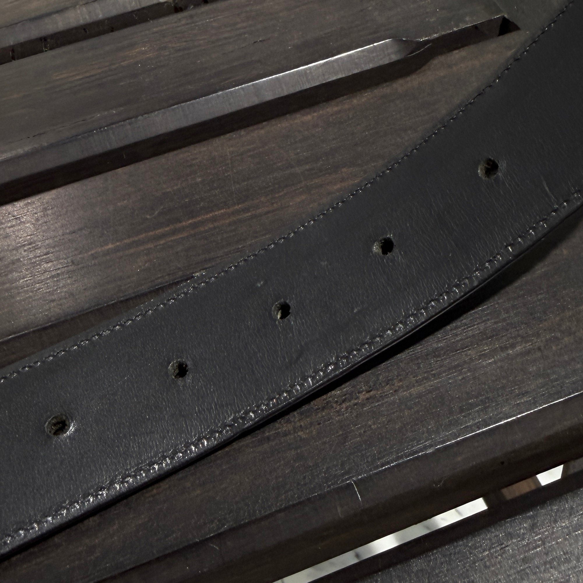 CHROME HEARTS 1.5 STRAP Horseshoe Rivet Leather Belt Size 40 クロムハーツ 1.5ストラップ ホースシューリベット レザーベルト サイズ40
