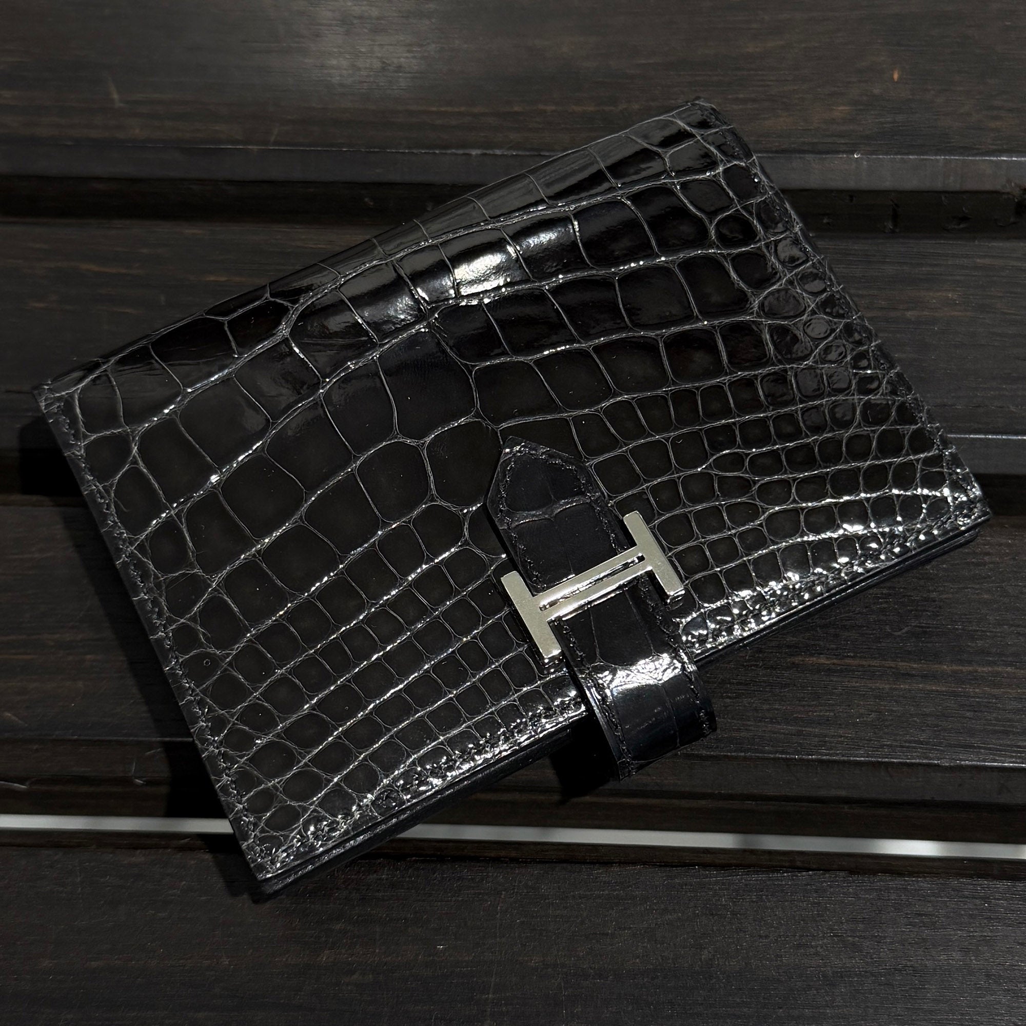 HERMES Aligator Bearn Compact Wallet "NOIR" K刻印 エルメス アリゲーター ベアン コンパクト ウォレット "ノワール" K刻印