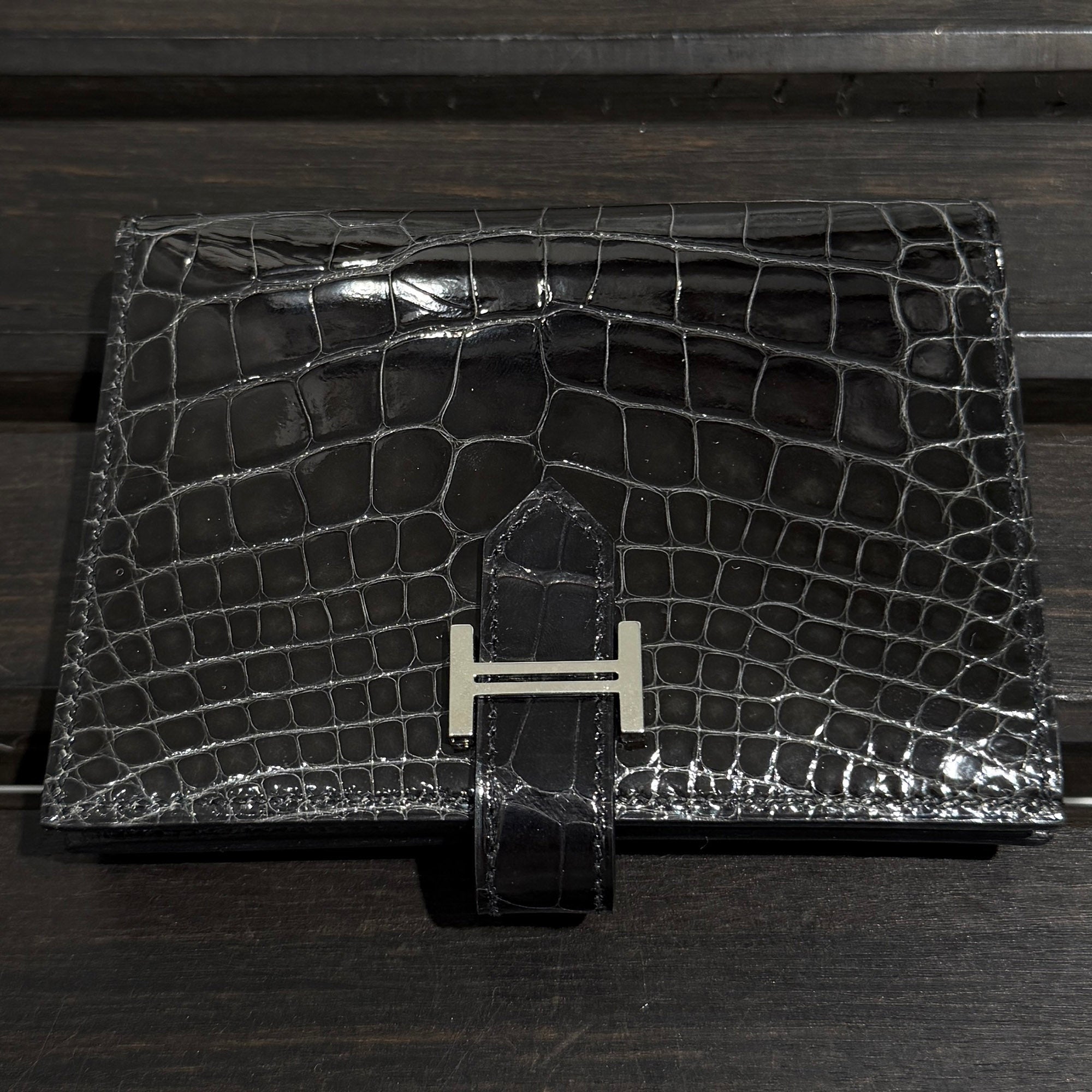 HERMES Aligator Bearn Compact Wallet "NOIR" K刻印 エルメス アリゲーター ベアン コンパクト ウォレット "ノワール" K刻印