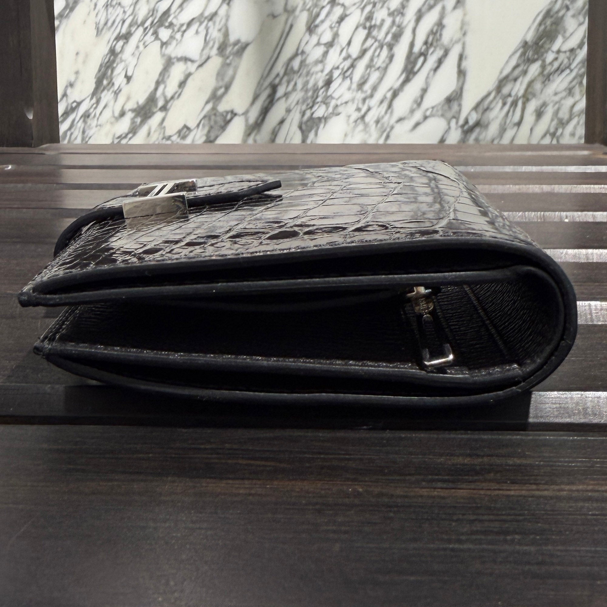 HERMES Aligator Bearn Compact Wallet "NOIR" K刻印 エルメス アリゲーター ベアン コンパクト ウォレット "ノワール" K刻印