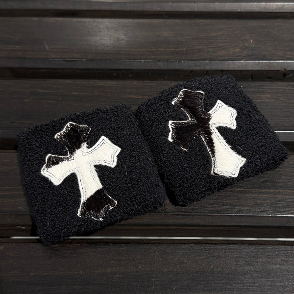 CHROME HEARTS Harako Leather Cross Patch Wrist Band Size ONE SIZE (7cm) クロムハーツ ハラコレザー クロスパッチ リストバンド サイズONE SIZE（7cm）