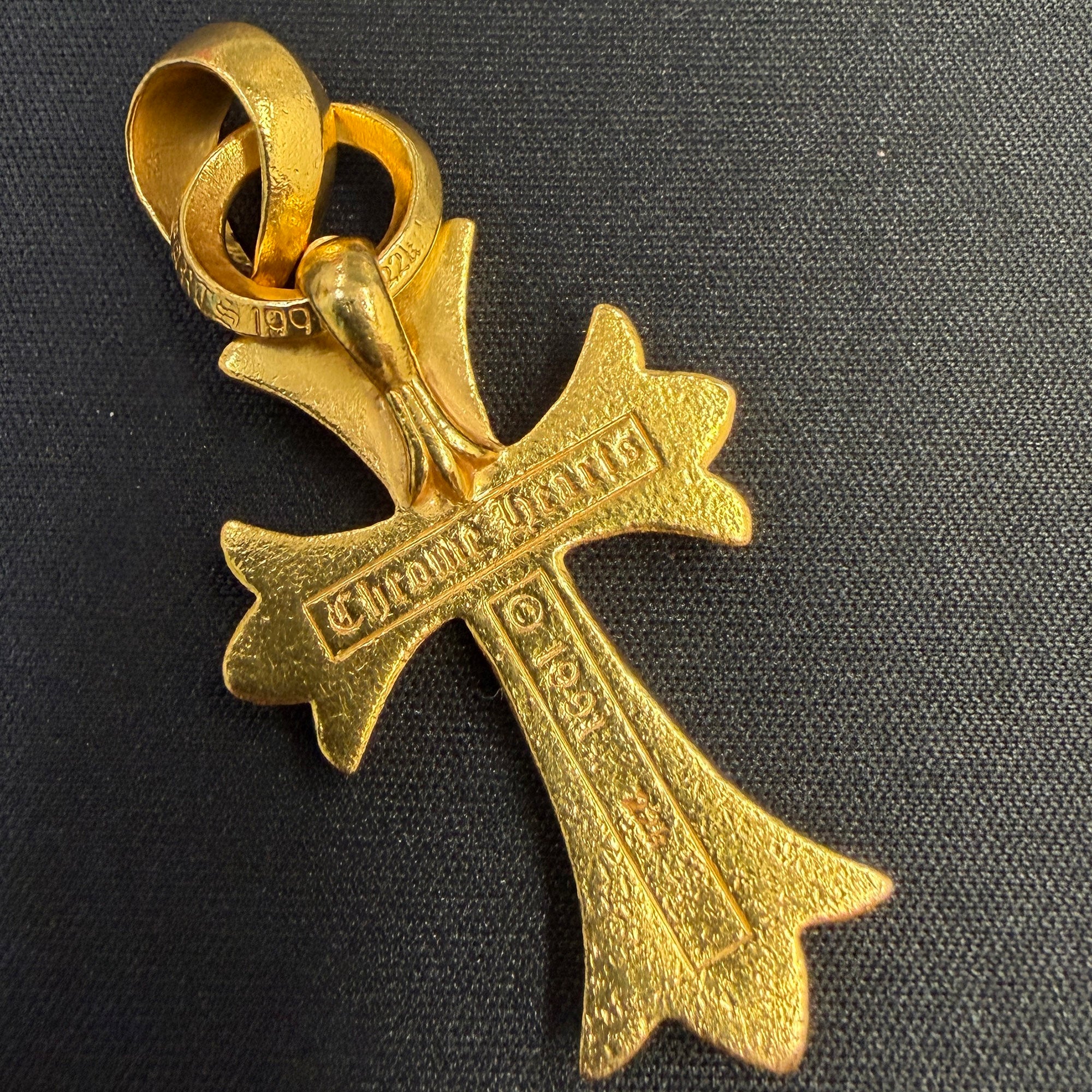 CHROME HEARTS 22K Small CH Cross Pave Diamond With Bail Pendent Top クロムハーツ 22K スモール CHクロス パヴェダイヤモンド ウィズ ベイル ペンダントトップ