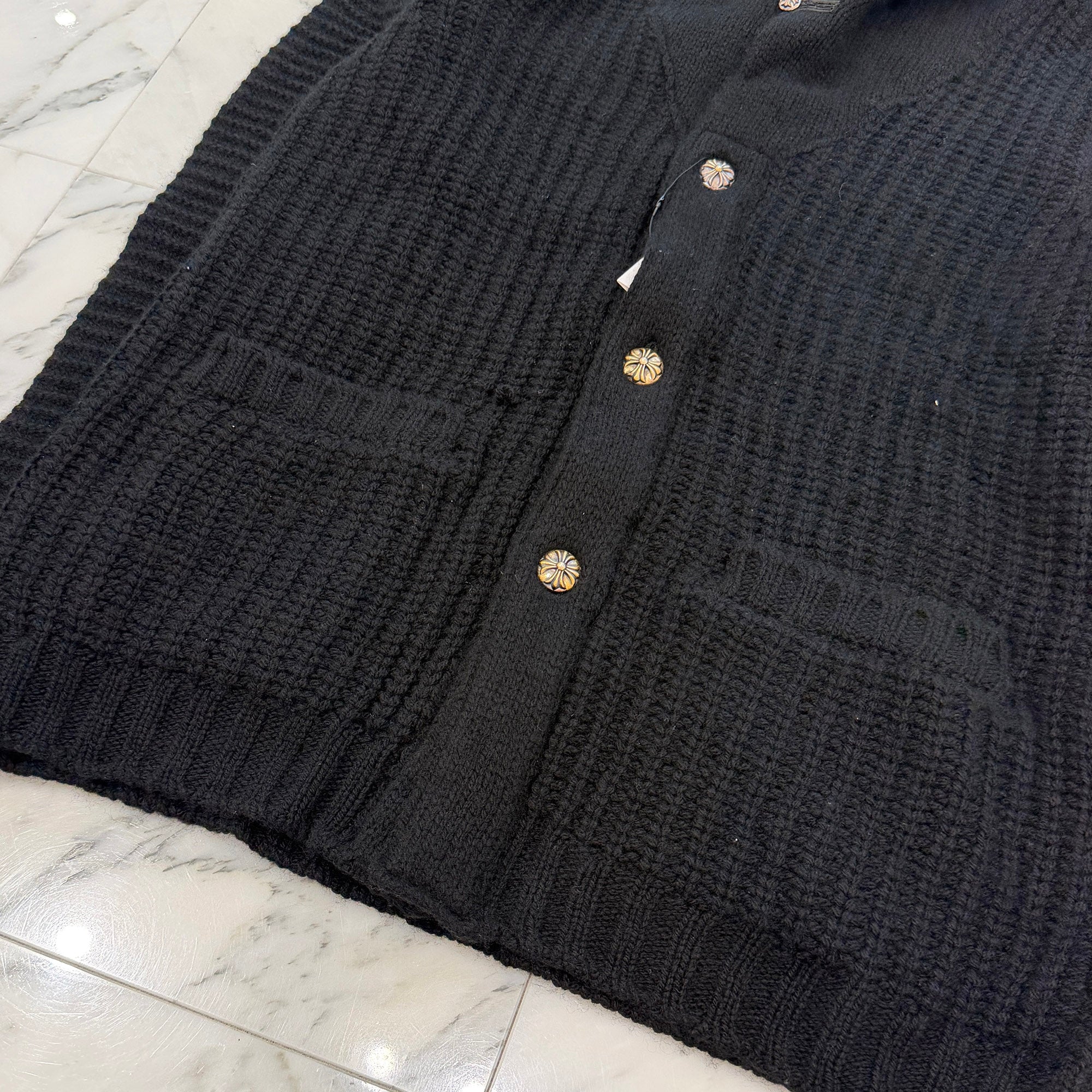 CHROME HEARTS Y NOT Cross Ball Button Cashmere Knit Cardigan Size S クロムハーツ ワイノット クロスボール カシミヤ ニットカーディガン サイズS